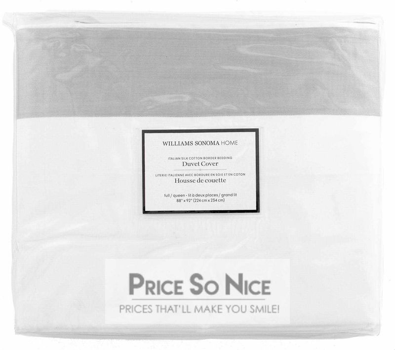 Williams Sonoma Home Grey Full/Queen Duvet Cover MSRP $409