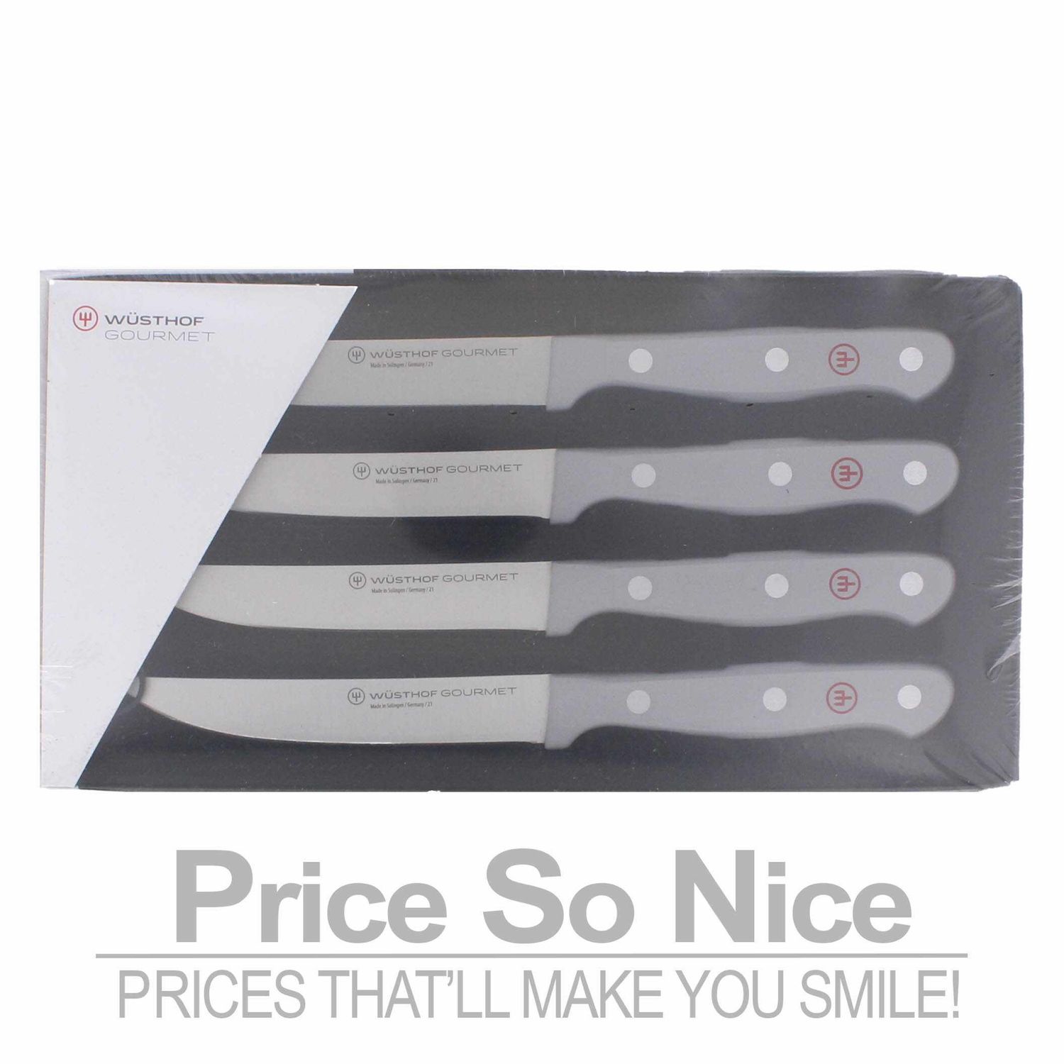 Wusthof Gourmet Grey Steak Knives Set of 4 MSRP $135