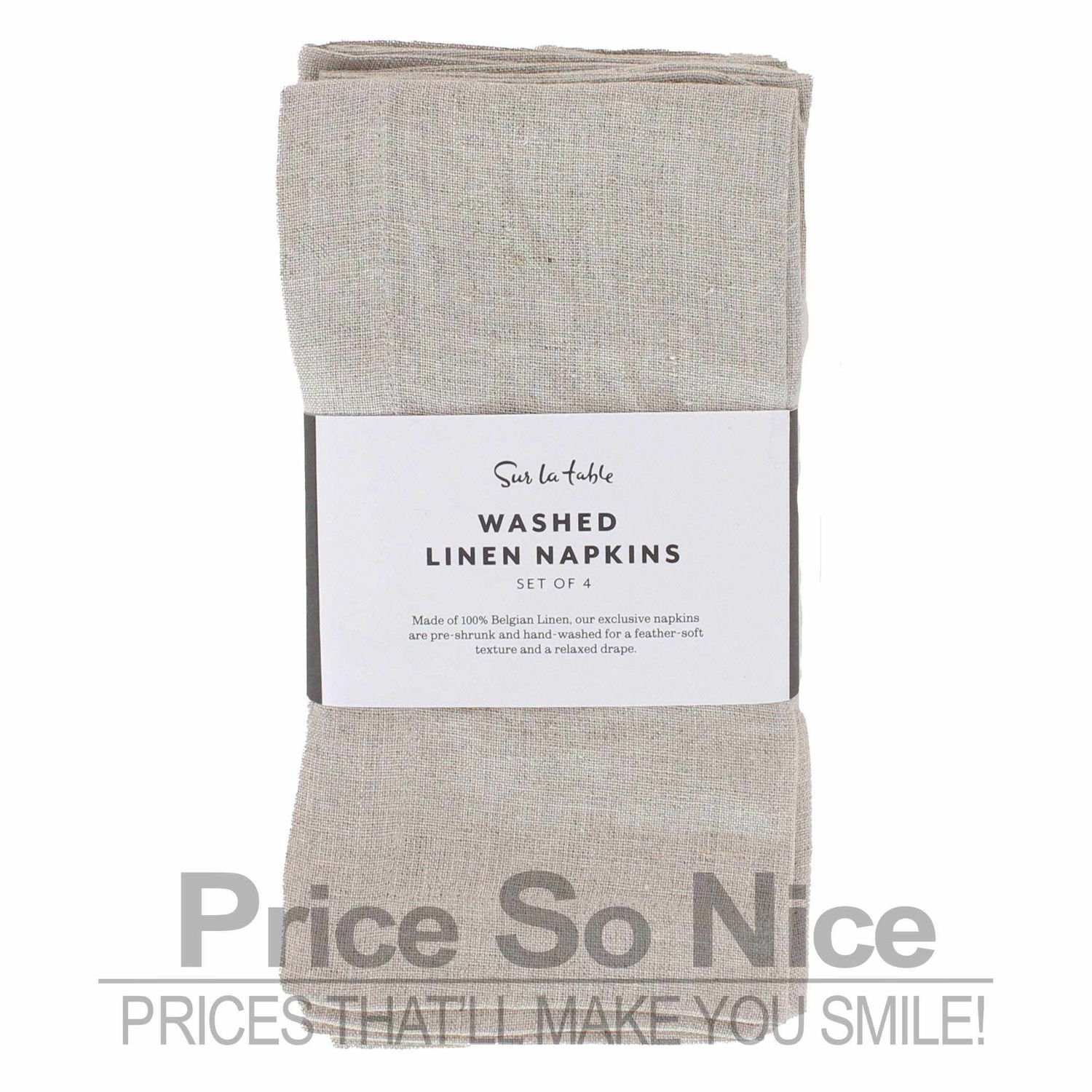 Sur La Table Washed Linen Napkins, Set of 4, Natural