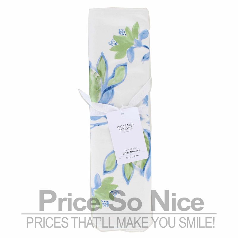 Williams Sonoma Painted Vine Table Runner - 16 x 108 MSRP $80