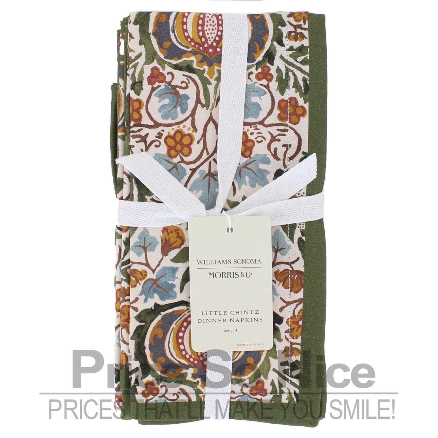 Williams Sonoma Morris &amp; Co Little Chintz Dinner Napkins, Set of 4 MSRP $60