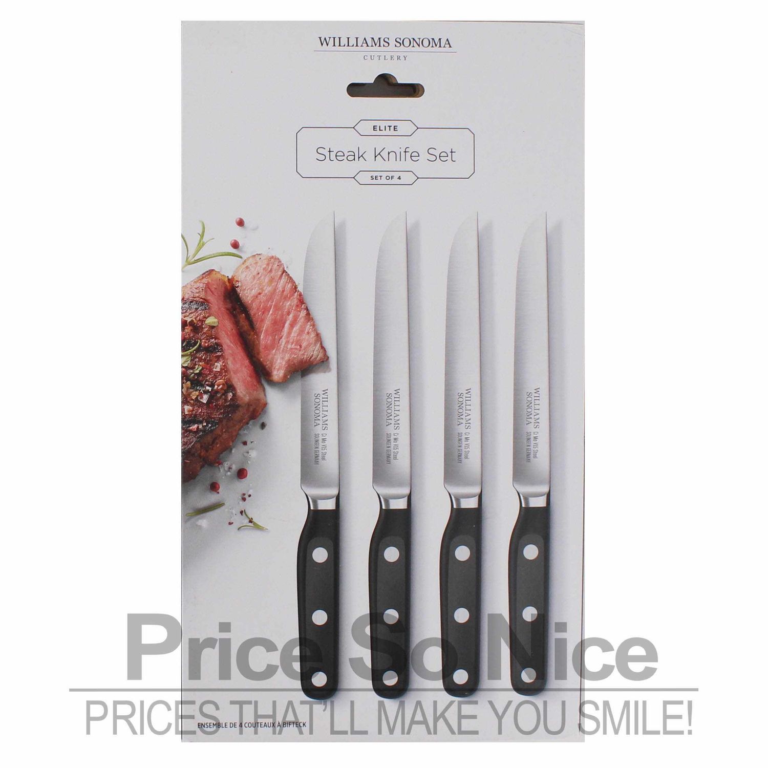 Williams Sonoma Elite Steak Knives, Set of 4 MSRP $280