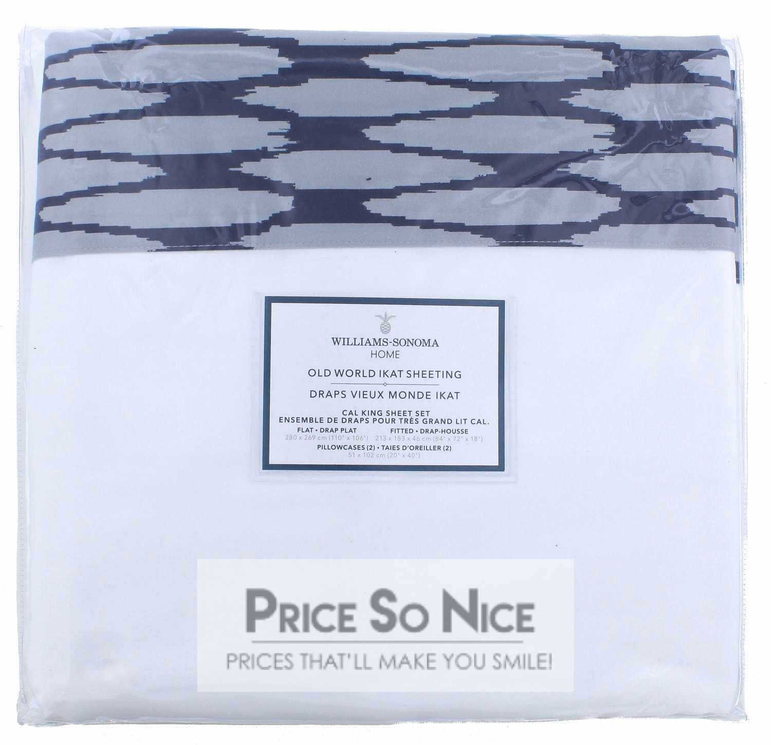Williams Sonoma Ikat Embroidered Bedding Duvet Cover - King/Cal. King MSRP $349