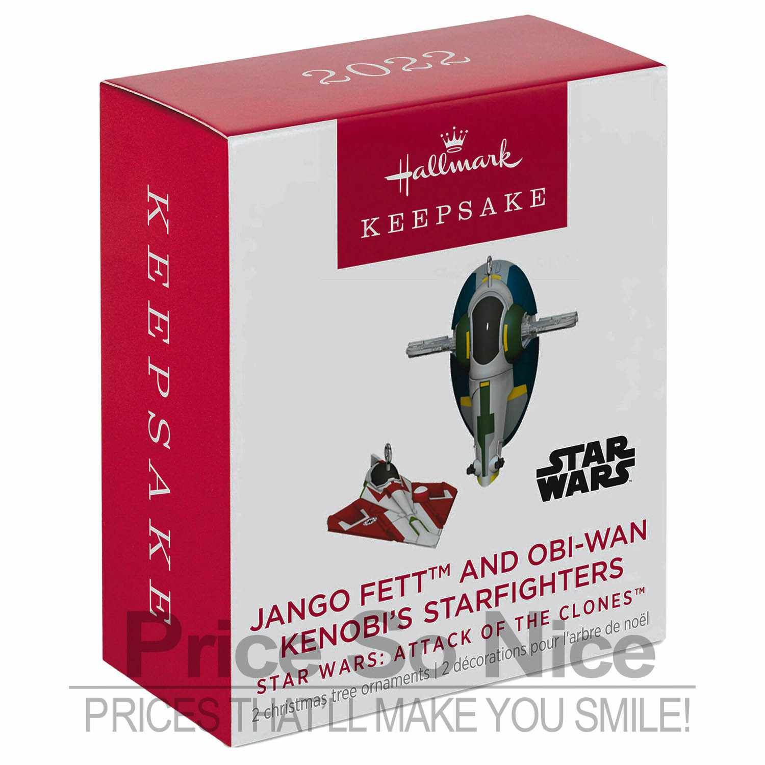 Hallmark 2022 Mini Ornament- Jango Fett &amp; Obi-Wan Kenobi&#39;s Starfighters - Star W