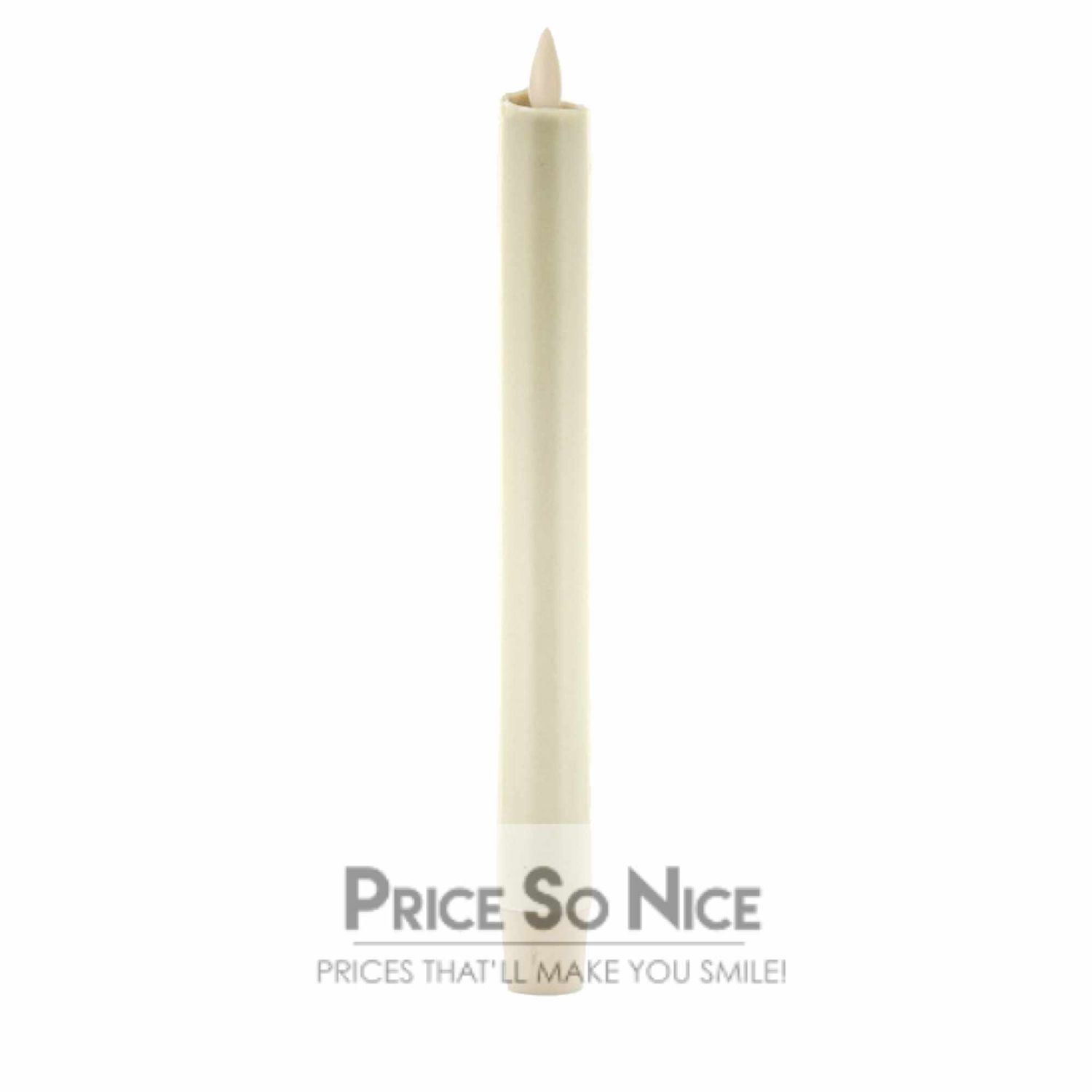 Pottery Barn Flickering Flameless Ivory Taper Candle - 8&quot; - MSRP $59