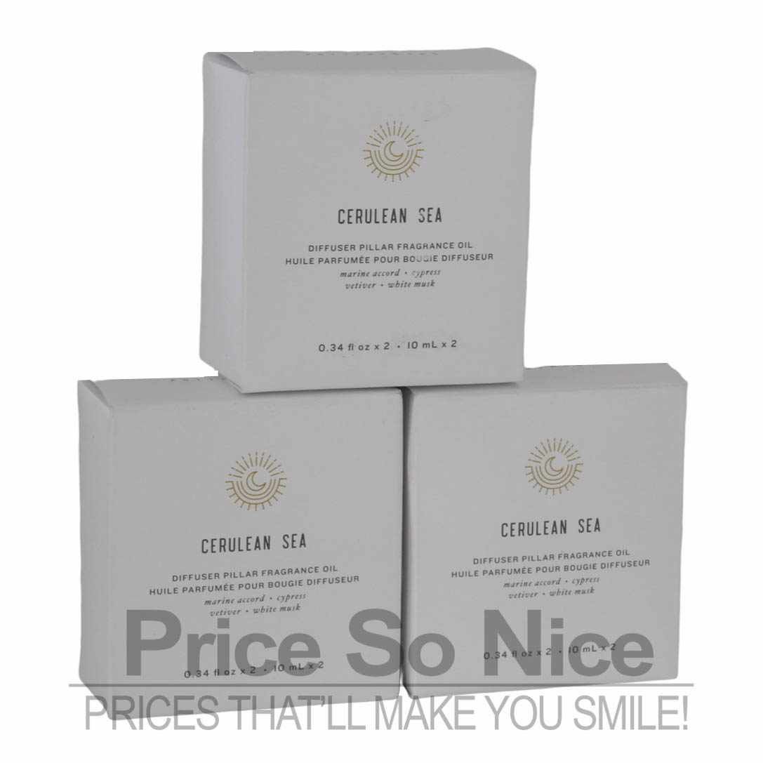 Pottery Barn Diffuser Fragrance Oil Mindfulness Collection Cerulean Set of 3