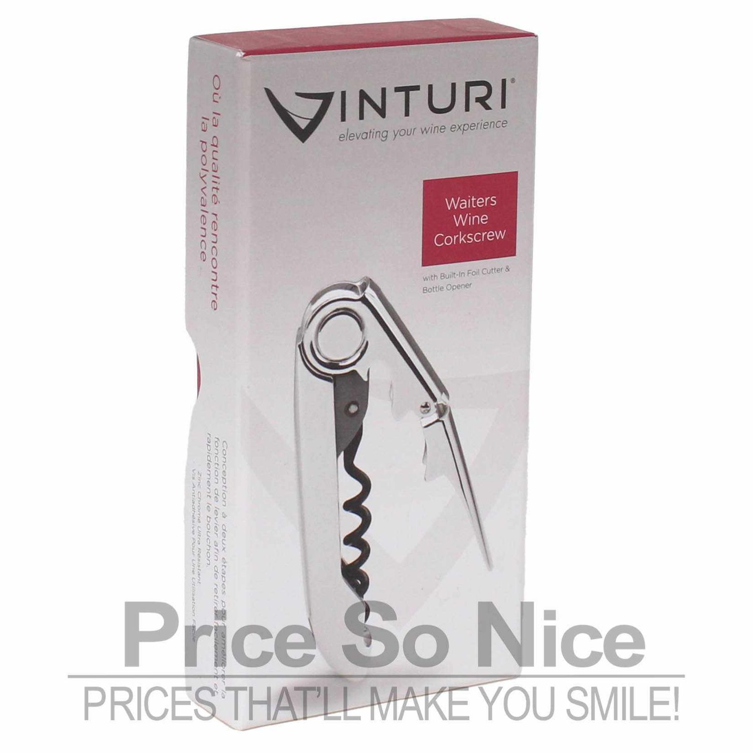 Vinturi All-In-One Waiter&#39;s Corkscrew Bottle Opener &amp; Foil Cutter MSRP $25