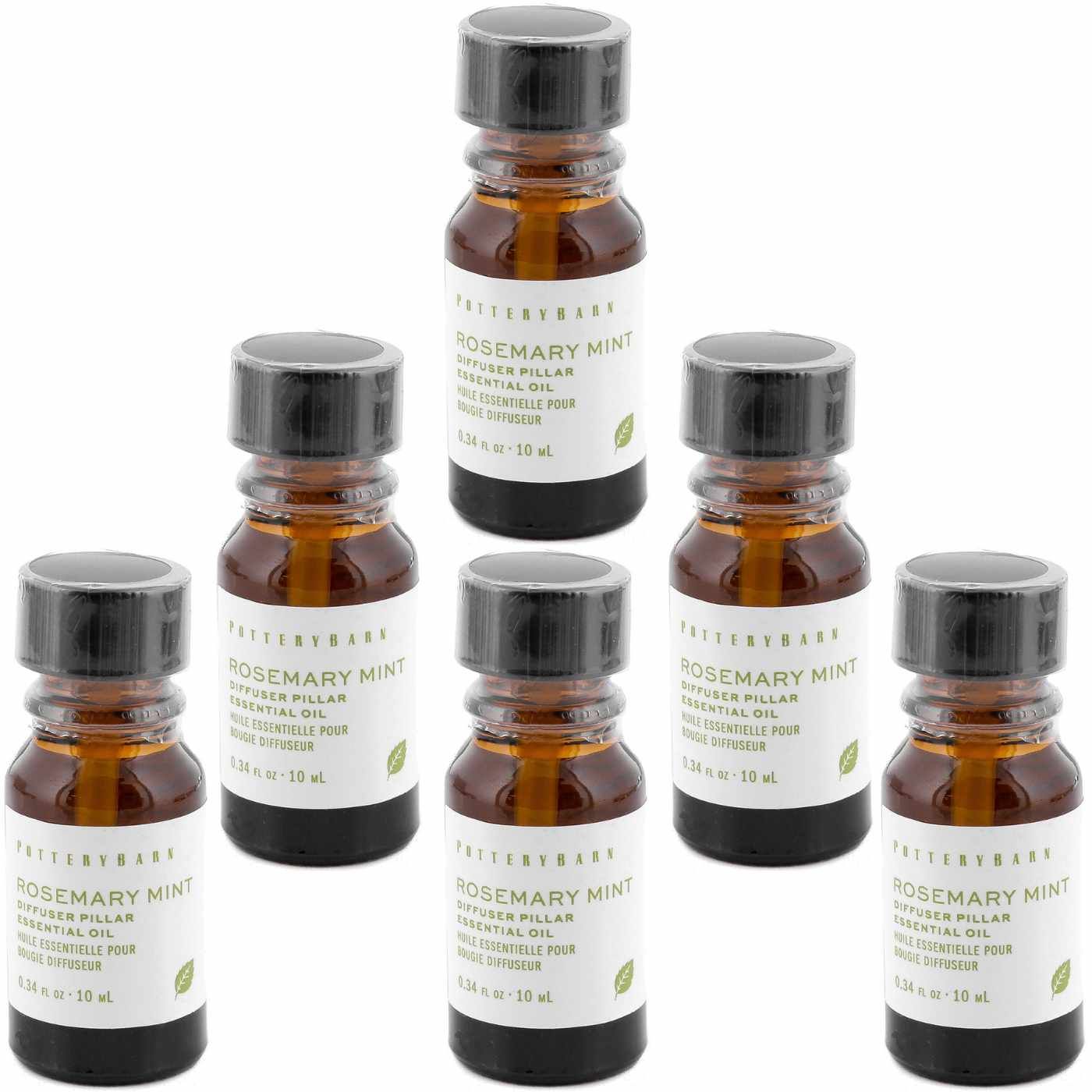Set Of 6 Pottery Barn Diffuser Candle Essential Oil - Rosemary - MSRP $88