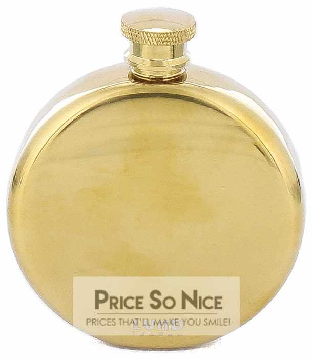 Lund Round Hip Flask - Gold