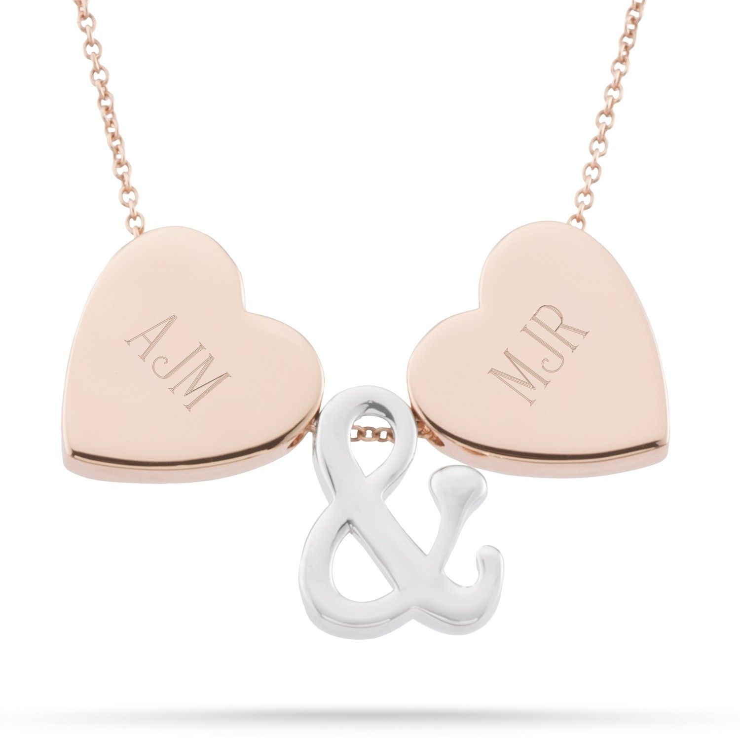 Things Remembered Sterling Silver Rose Gold And Heart Necklace