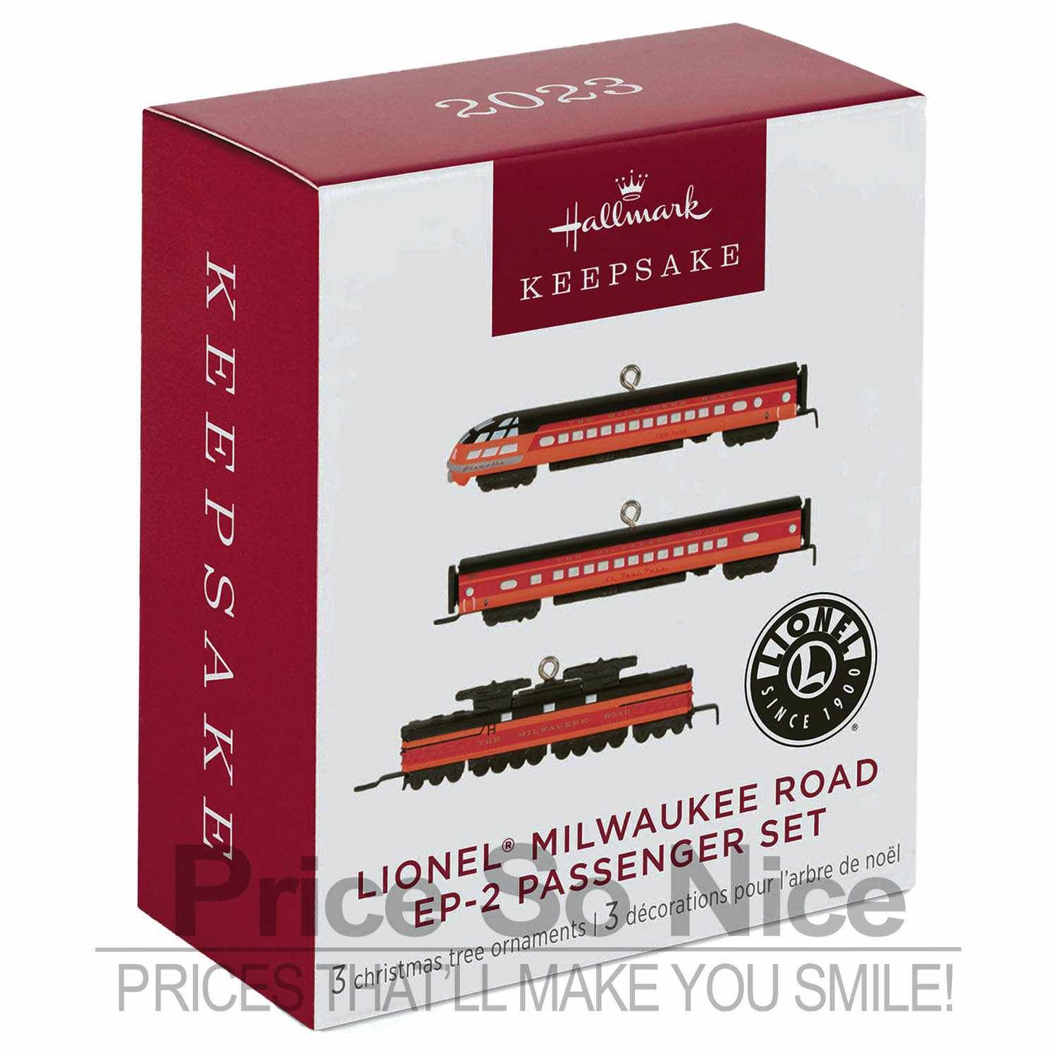 Hallmark 2023 Ornament - Mini Lionel Milwaukee Road EP-2 Passenger Ornaments Set