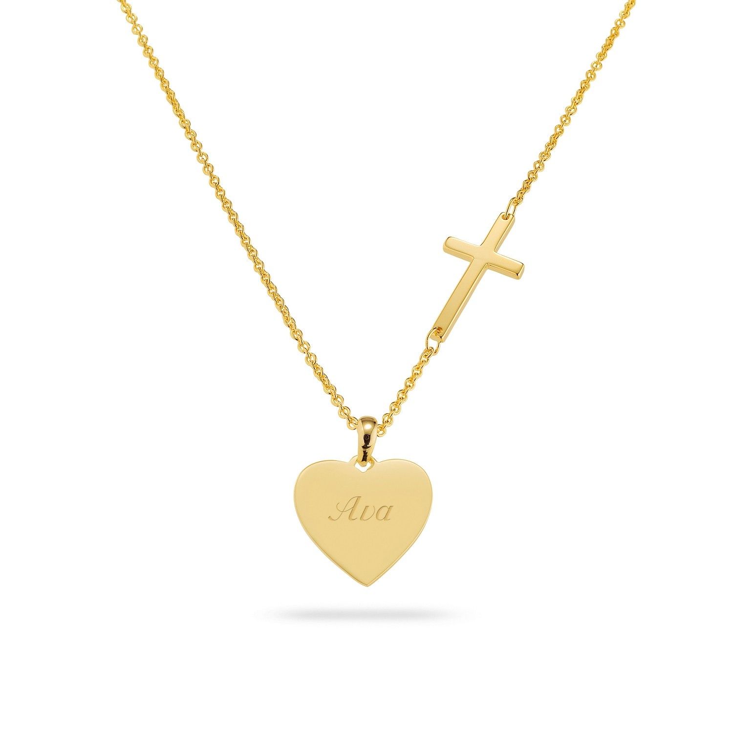 Things Remembered Sterling Silver wi/ Genuine Gold PlatingSG Side Cross Necklace