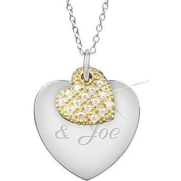 Things Remembered Sterling Silver Two-Tone Hearts Necklace