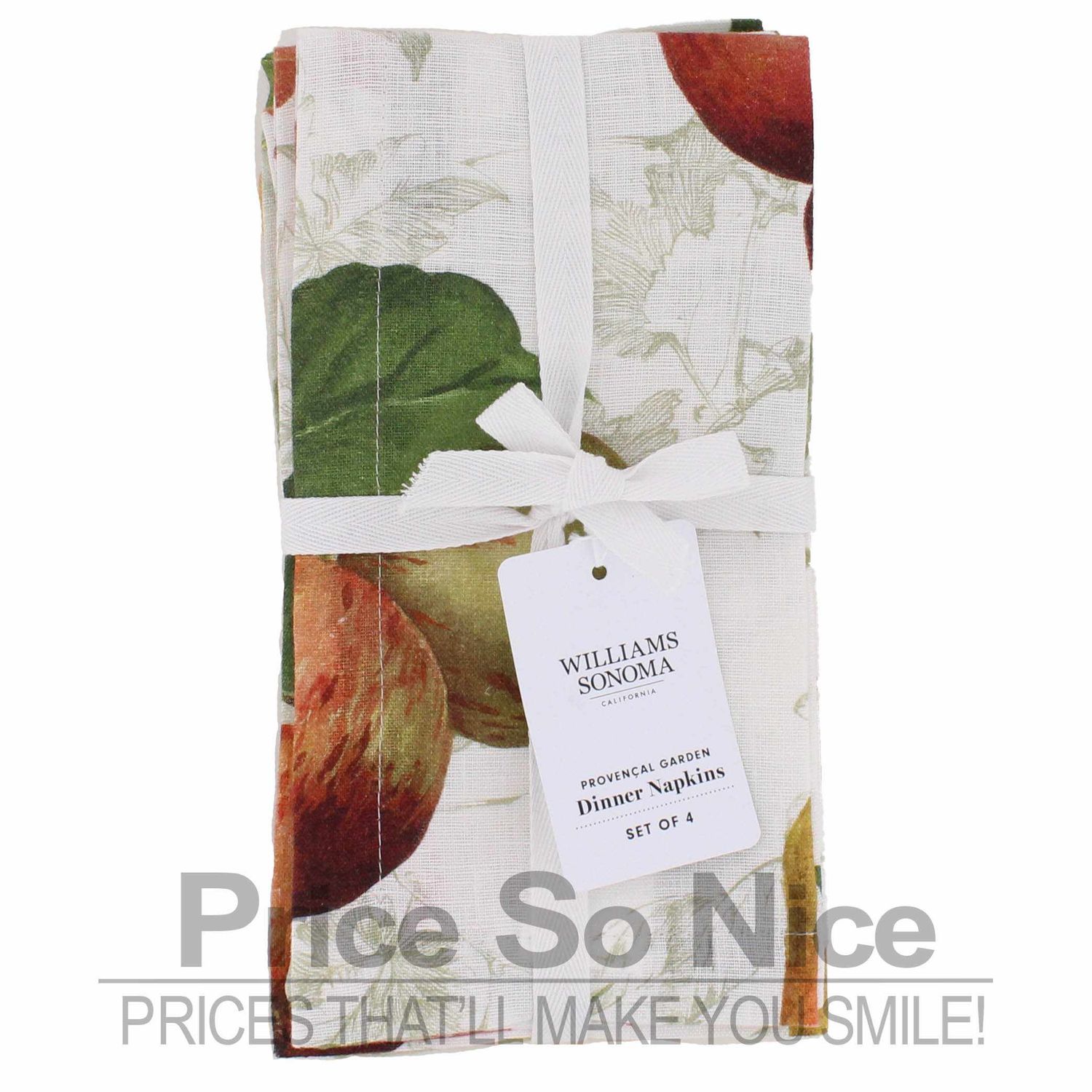 Williams Sonoma Provencal Garden Dinner Napkins, Set of 4 MSRP $60