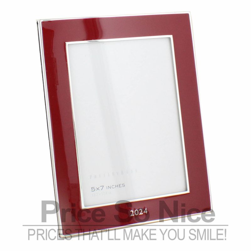 Pottery Barn &quot;2024&quot; Enamel Red Picture Frame - 5x7 - MSRP $40