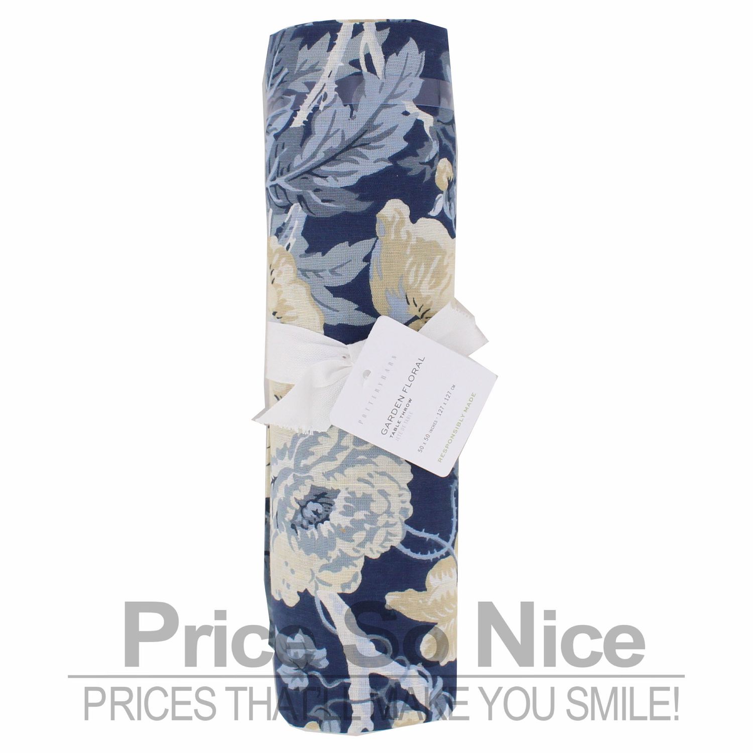 Pottery Barn Garden Floral Table Throw - 50x50&quot; MSRP $129