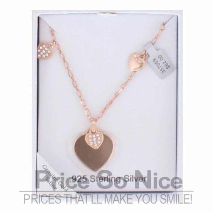 SS  Rose Gold Pve Heart Necklace