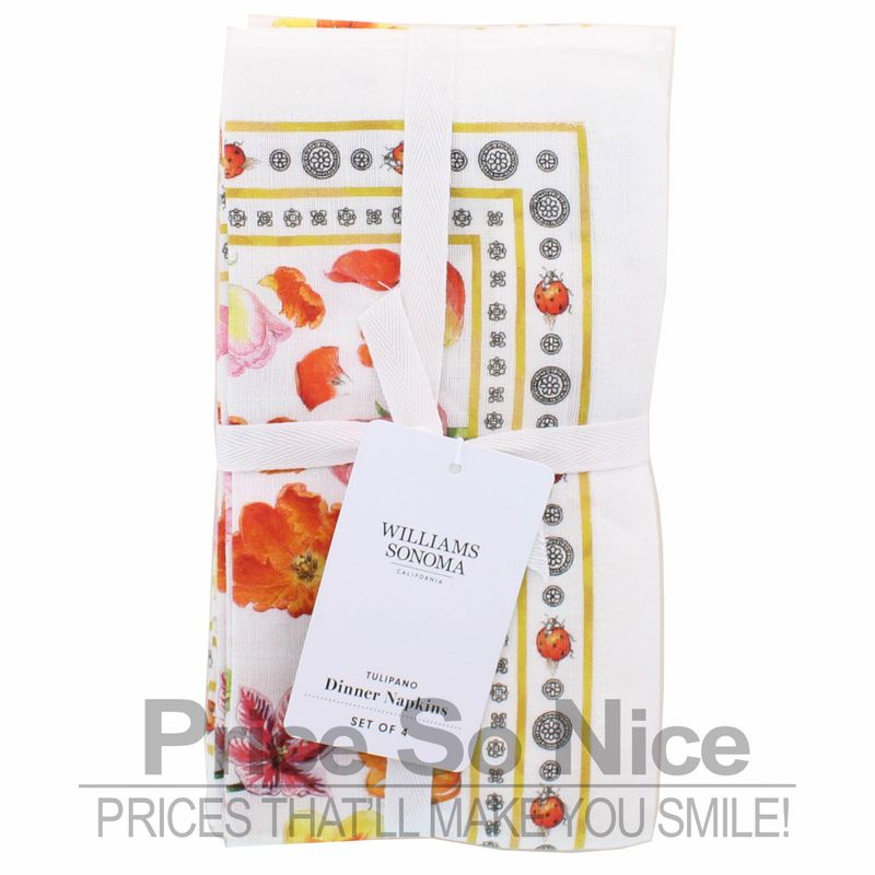 Williams Sonoma Tulipano Lady Bug Dinner Napkins - 20 x 20, Set of 4