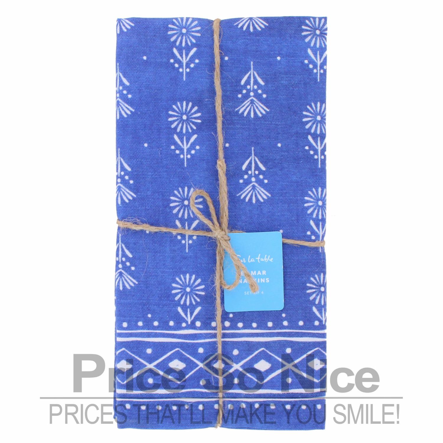 Sur La Table El Mar Napkins, Set of 4 MSRP $45