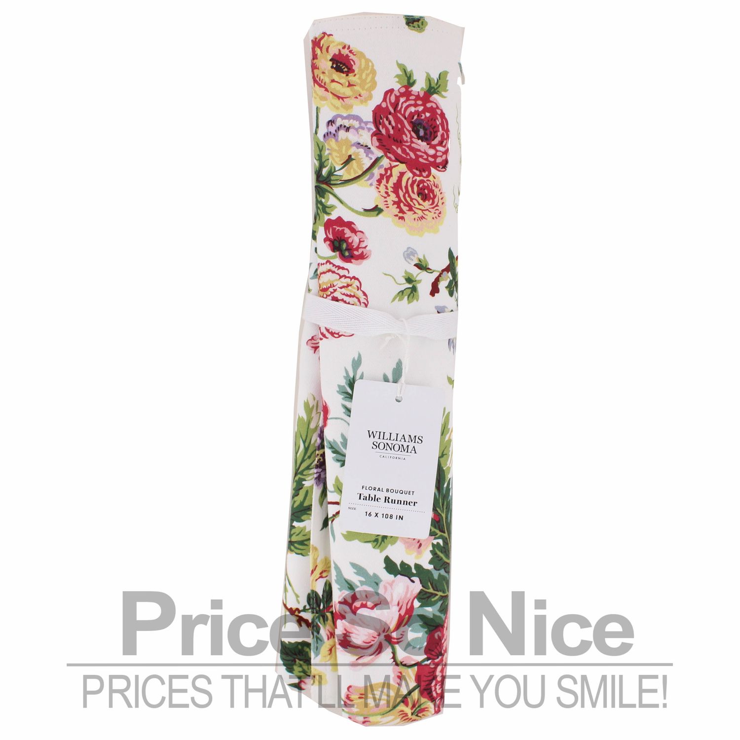 Williams Sonoma Bouquet Spring Floral Table Runner MSRP $50
