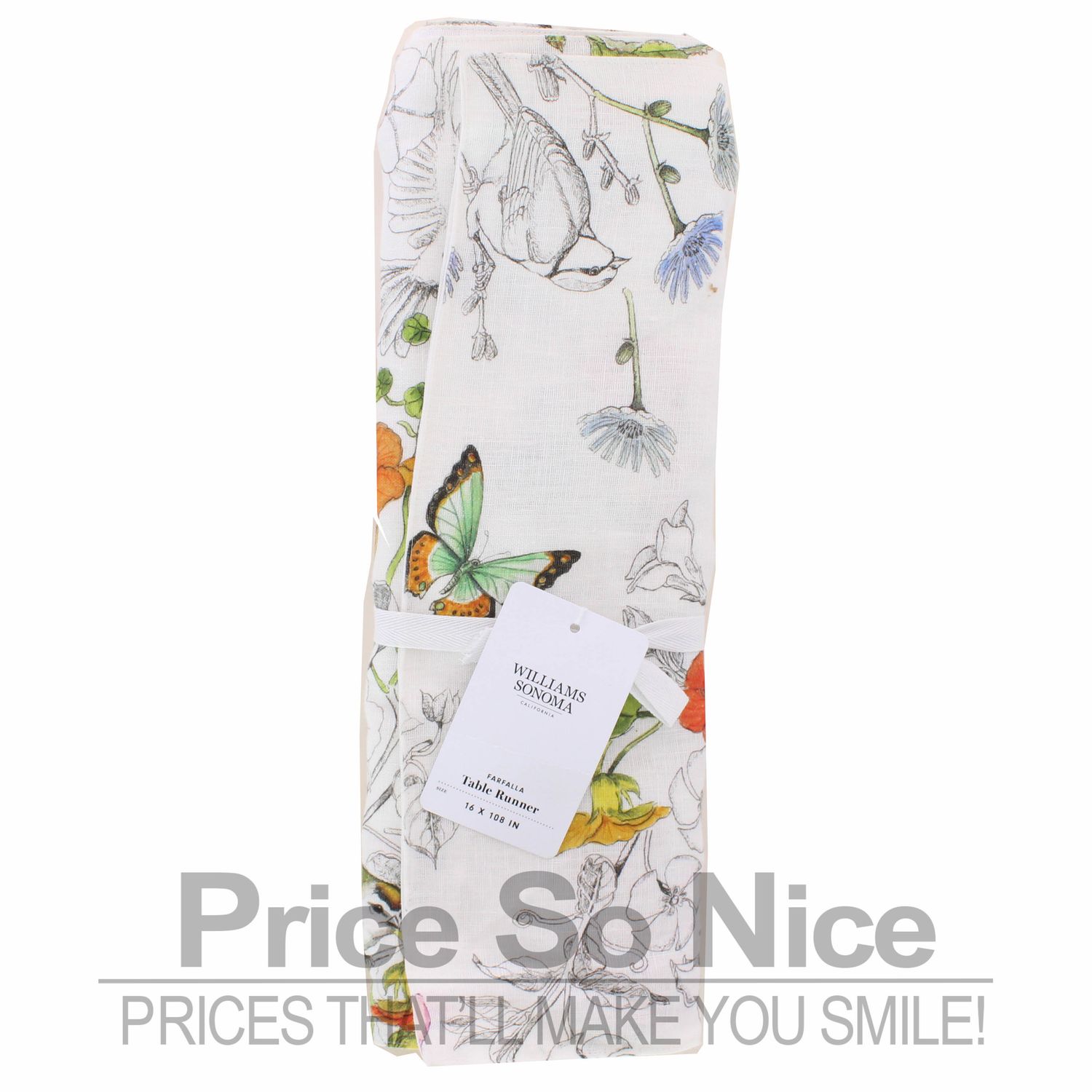 Williams Sonoma Farfalla Butterfly Table Runner MSRP $90
