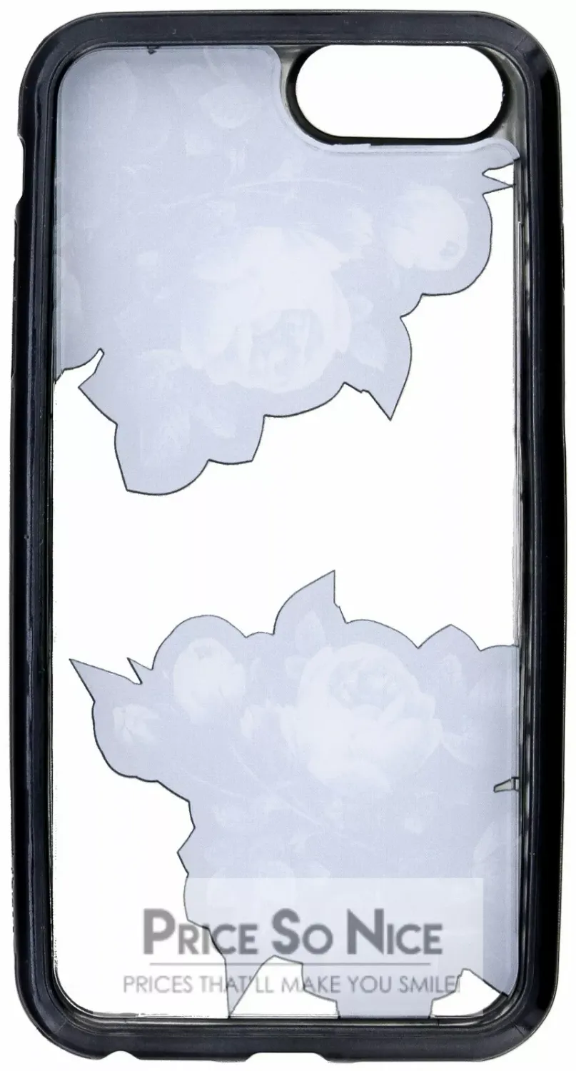 Typo - Superior Phone Case for iPhone 6+ / 7+ / 8+ (Floral/Black Transparent)
