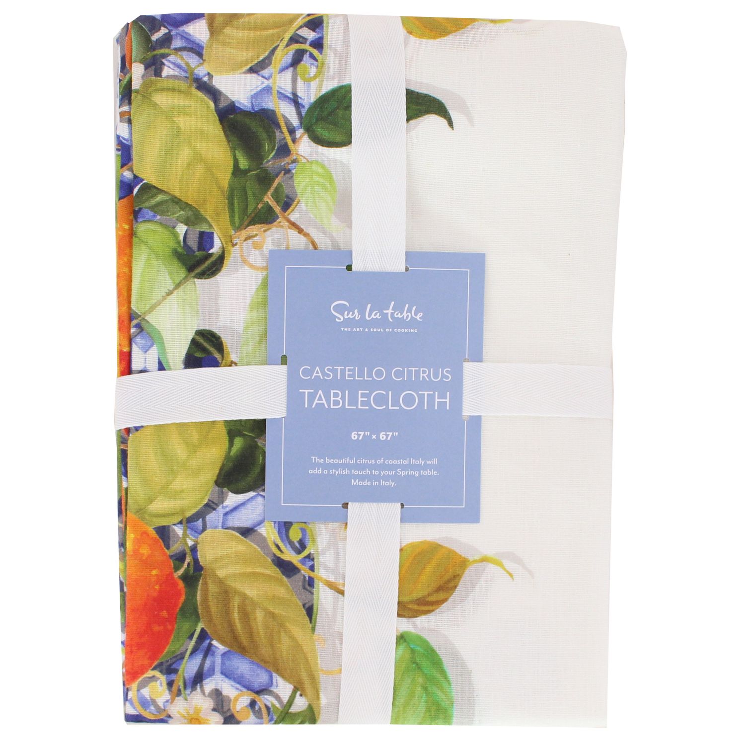 Sur La Table Castello Citrus Tablecloth - 67x 67 MSRP $100
