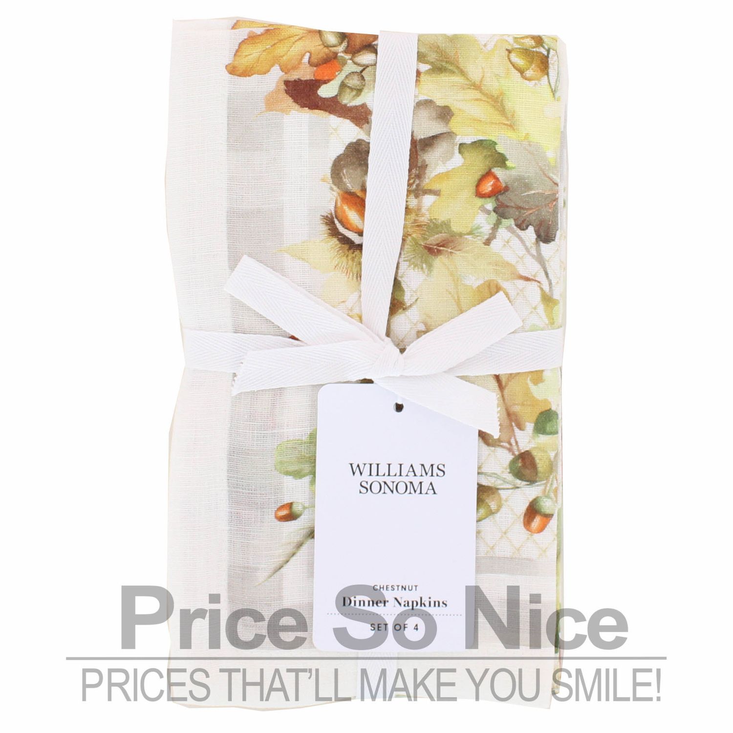 Williams Sonoma Chestnut Dinner Napkins - Set of 4 MSRP $50