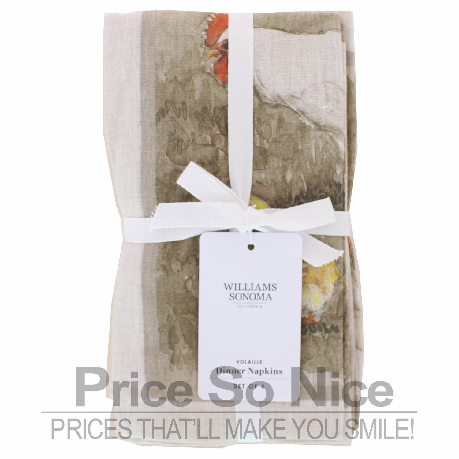 Williams Sonoma Volaille Napkins, Set of 4 MSRP $60