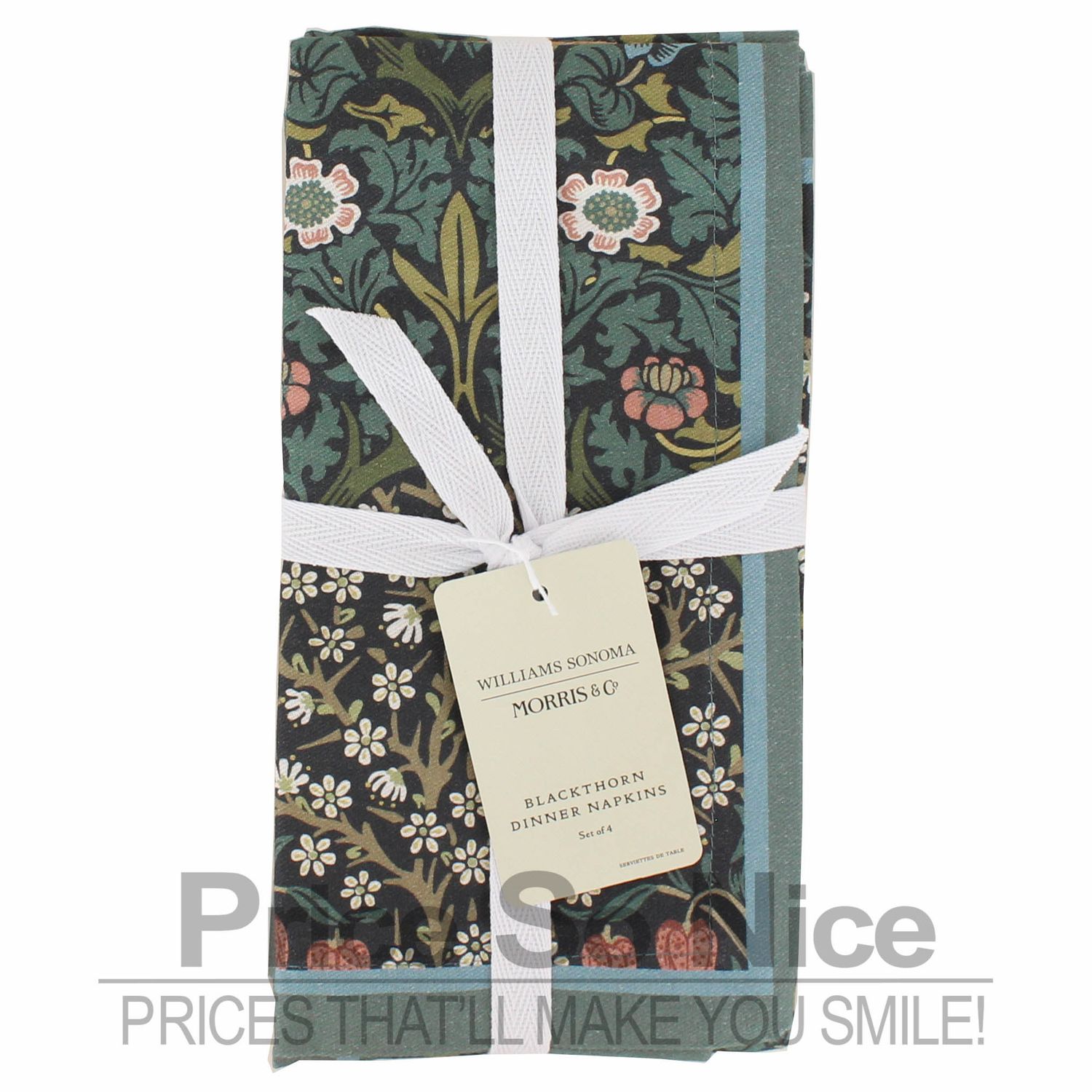 Williams Sonoma x Morris &amp; Co. Blackthorn Dinner Napkins, Set of 4 MSRP $50