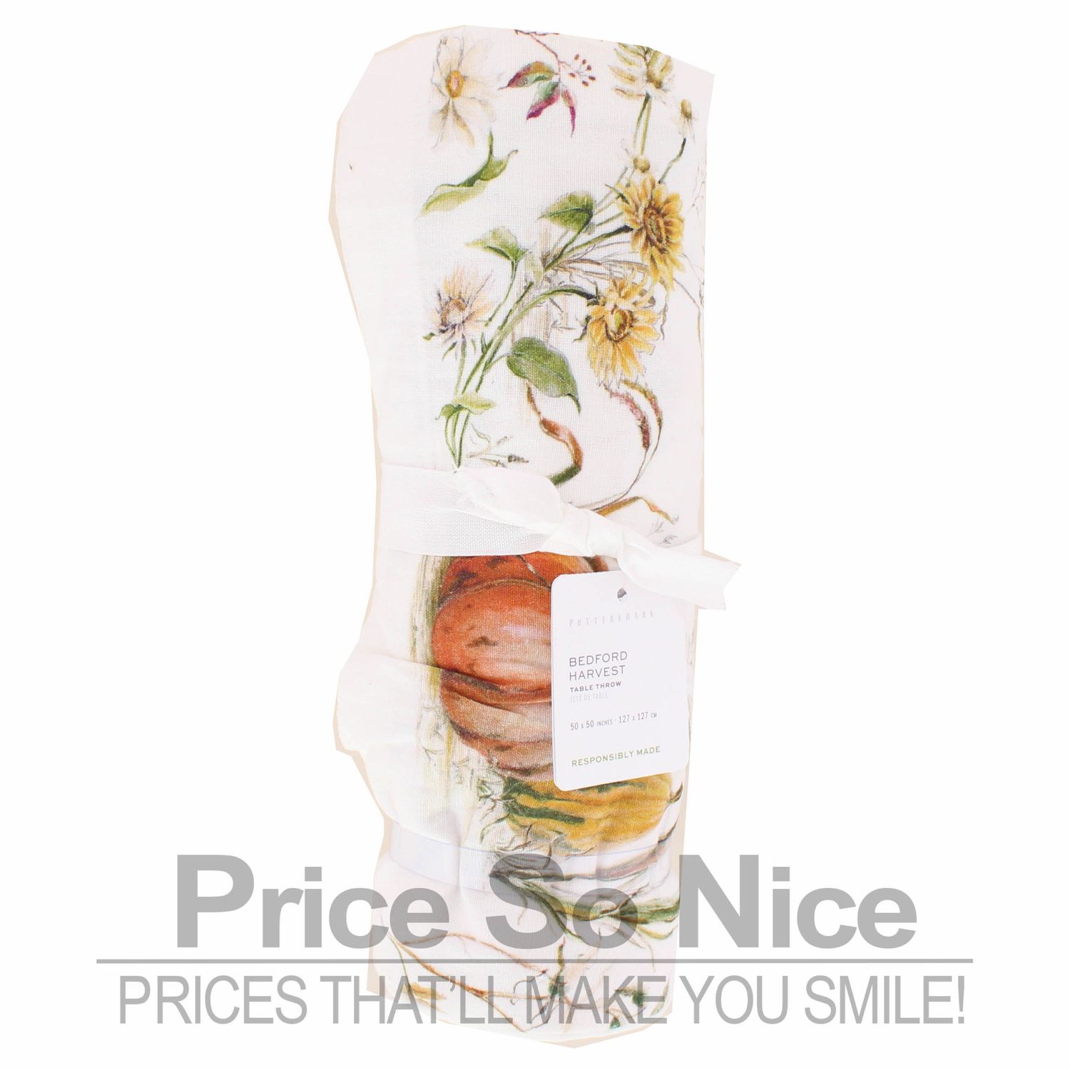 Pottery Barn Bedford Harvest Table Throw - 50x50&quot; MSRP $99.00
