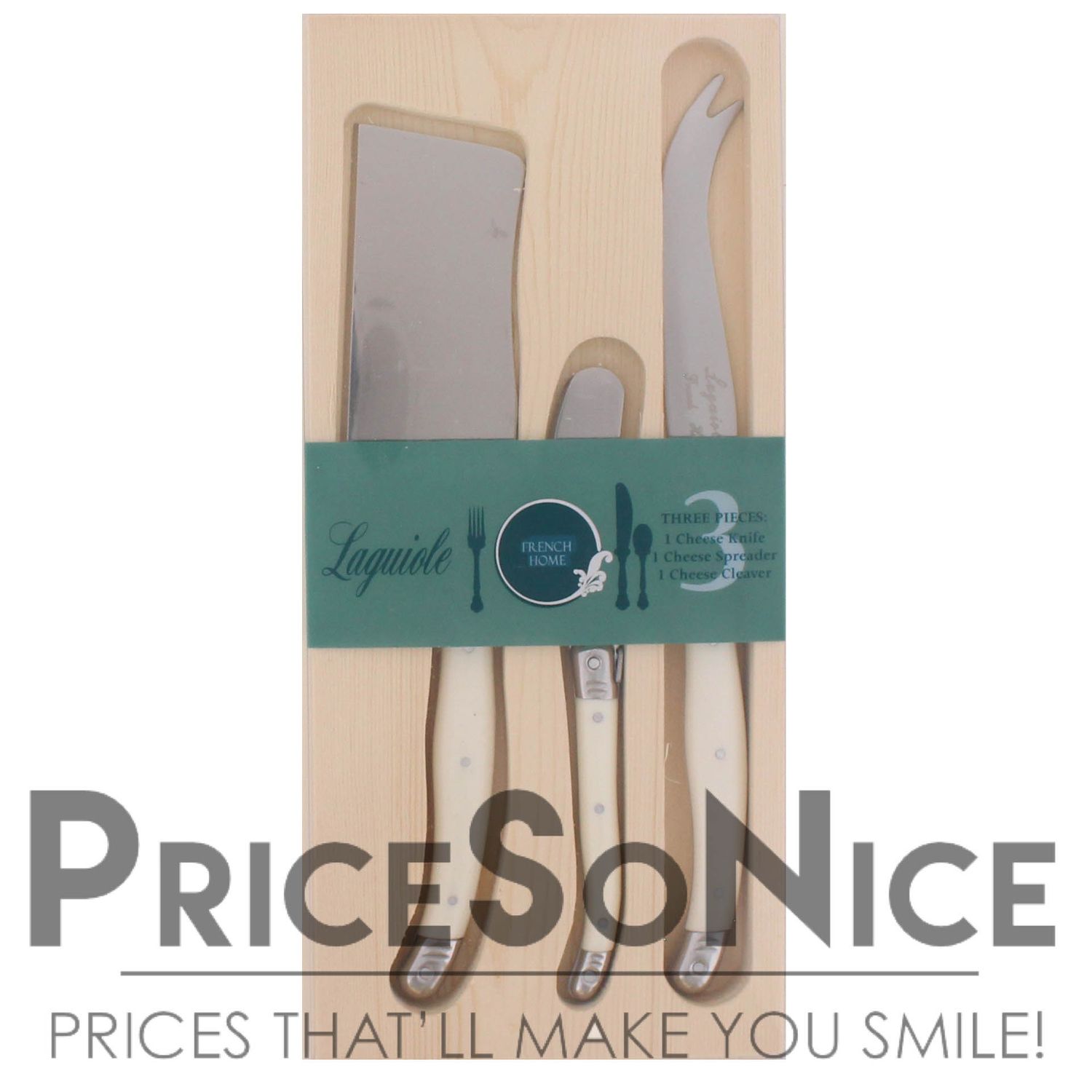 French Home Laguiole Cheese Knives Set of 3 - Faux Ivory MSRP $40