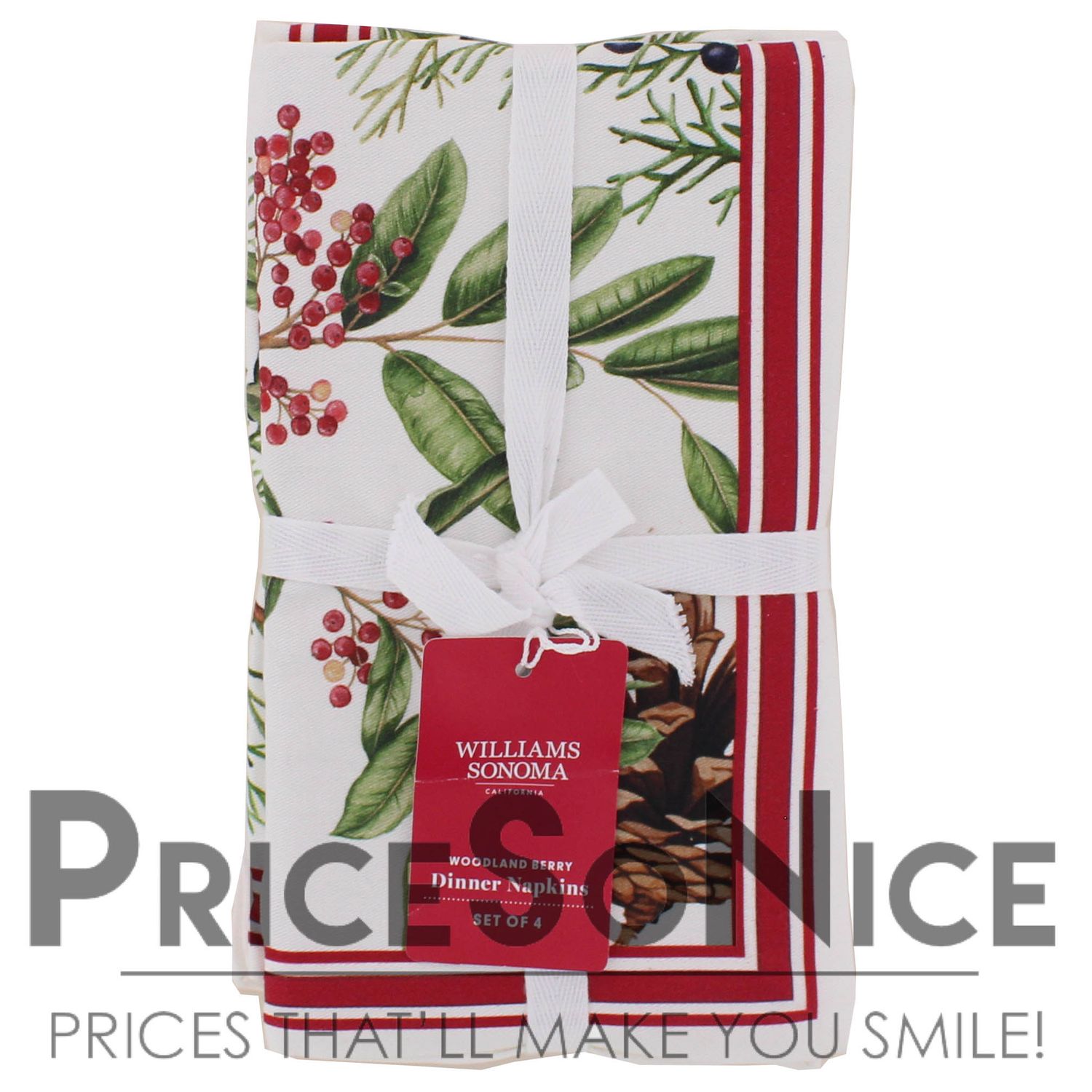 Williams Sonoma Woodland Berry Napkins, Set of 4 MSRP $50