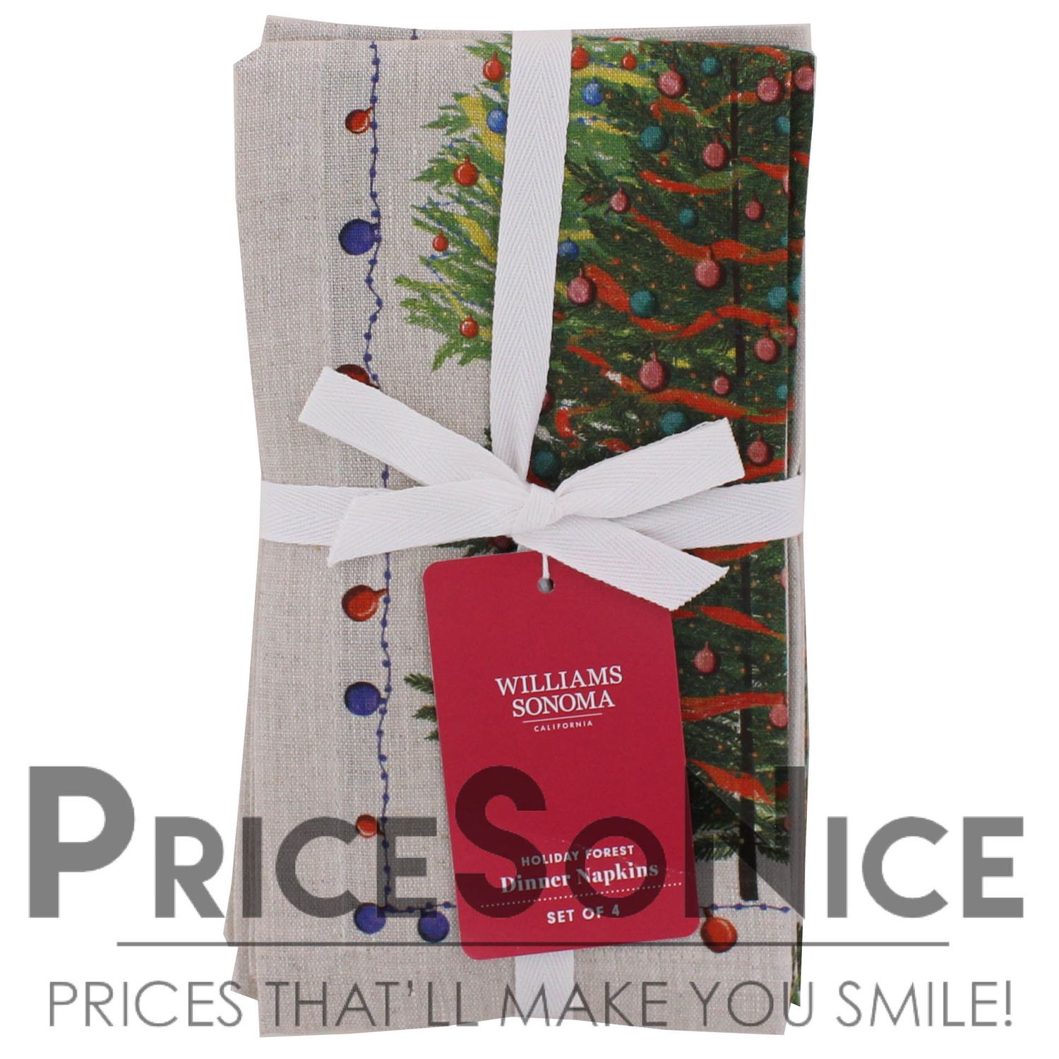 Williams Sonoma Holiday Forest Napkins, Set of 4 MSRP $60