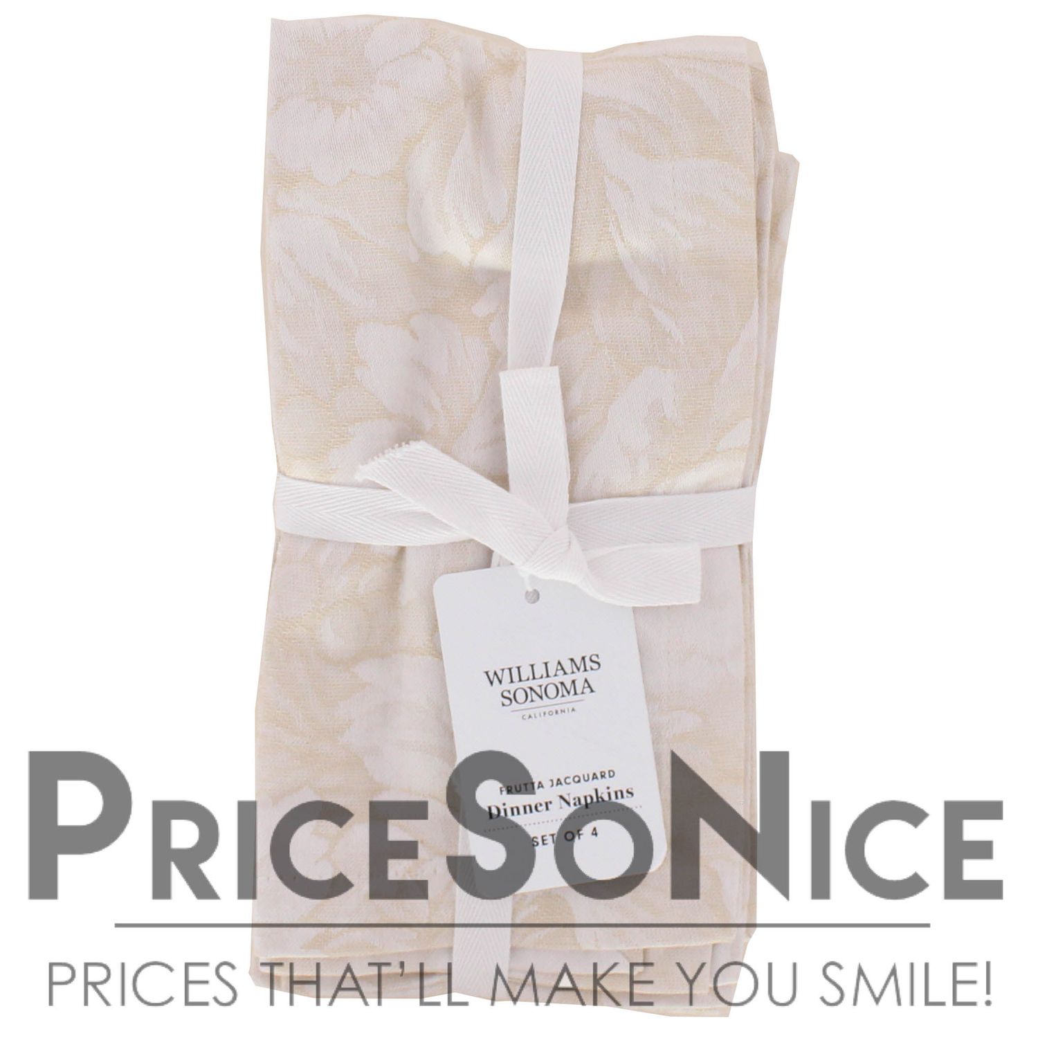 Williams Sonoma Frutta Jacquard Flax Napkins - Set of 4, MSRP $60