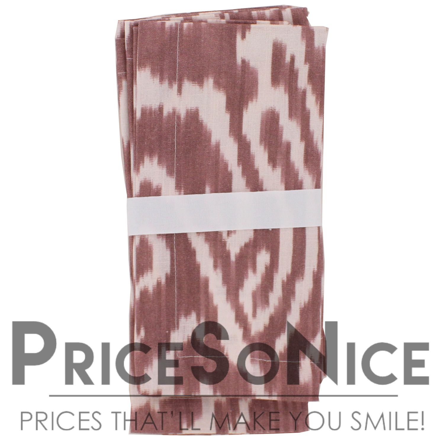 Pottery Barn Red Ava Ikat Print Organic Cotton Napkins - Set of 4, MSRP $40