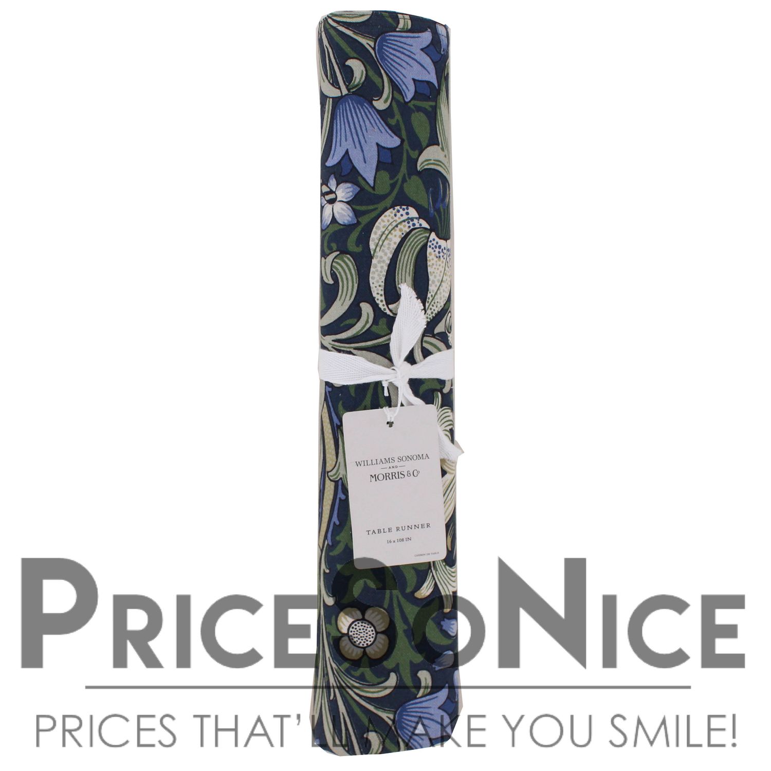 Williams Sonoma x Morris &amp; Co. Golden Lilly Blue &amp; Green Table Runner MSRP $70