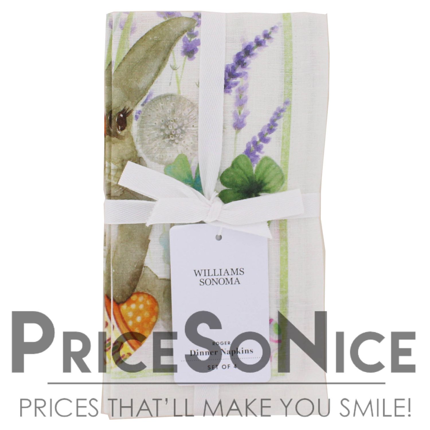 Williams Sonoma Roger Printed Napkins, Set of 4 MSRP $60
