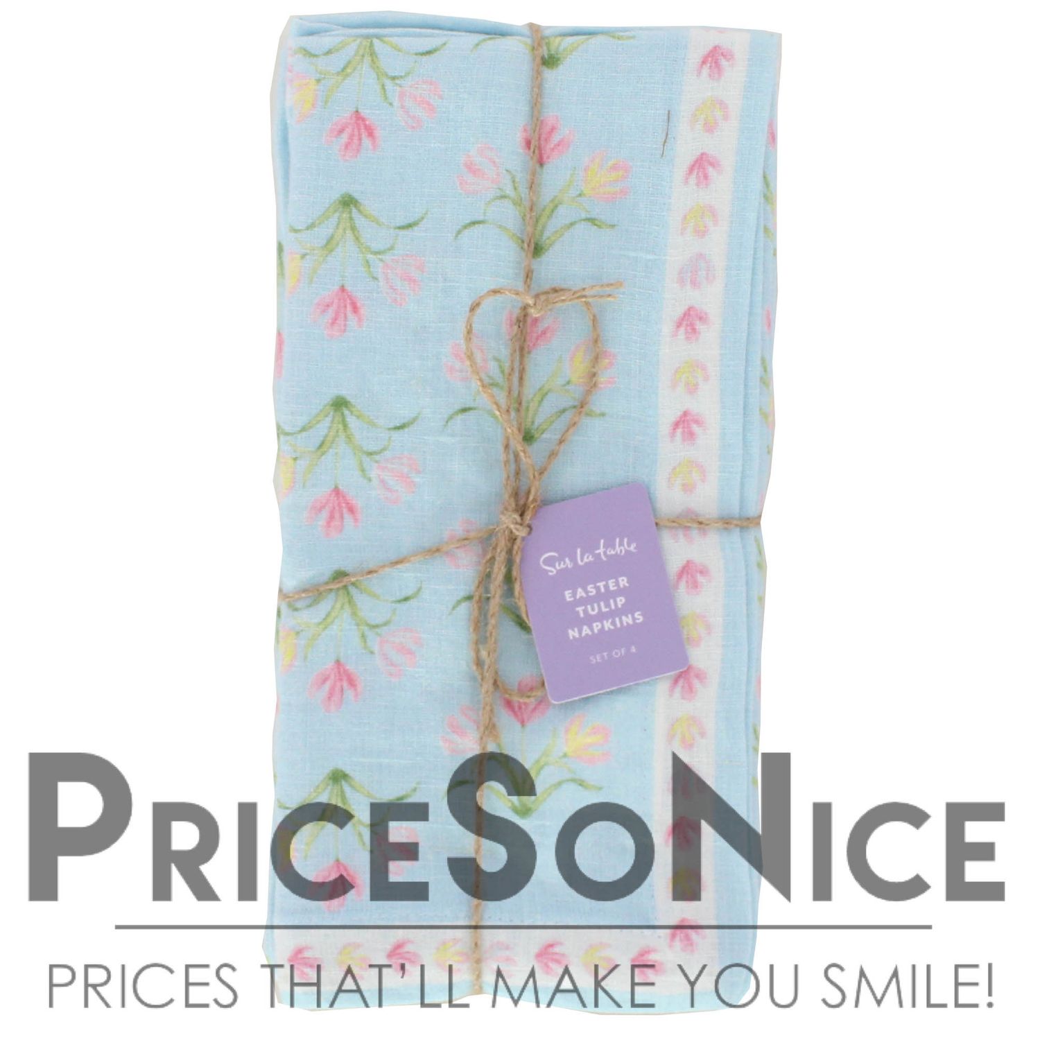 Sur La Table Easter Tulip Napkins, Set of 4 MSRP $60