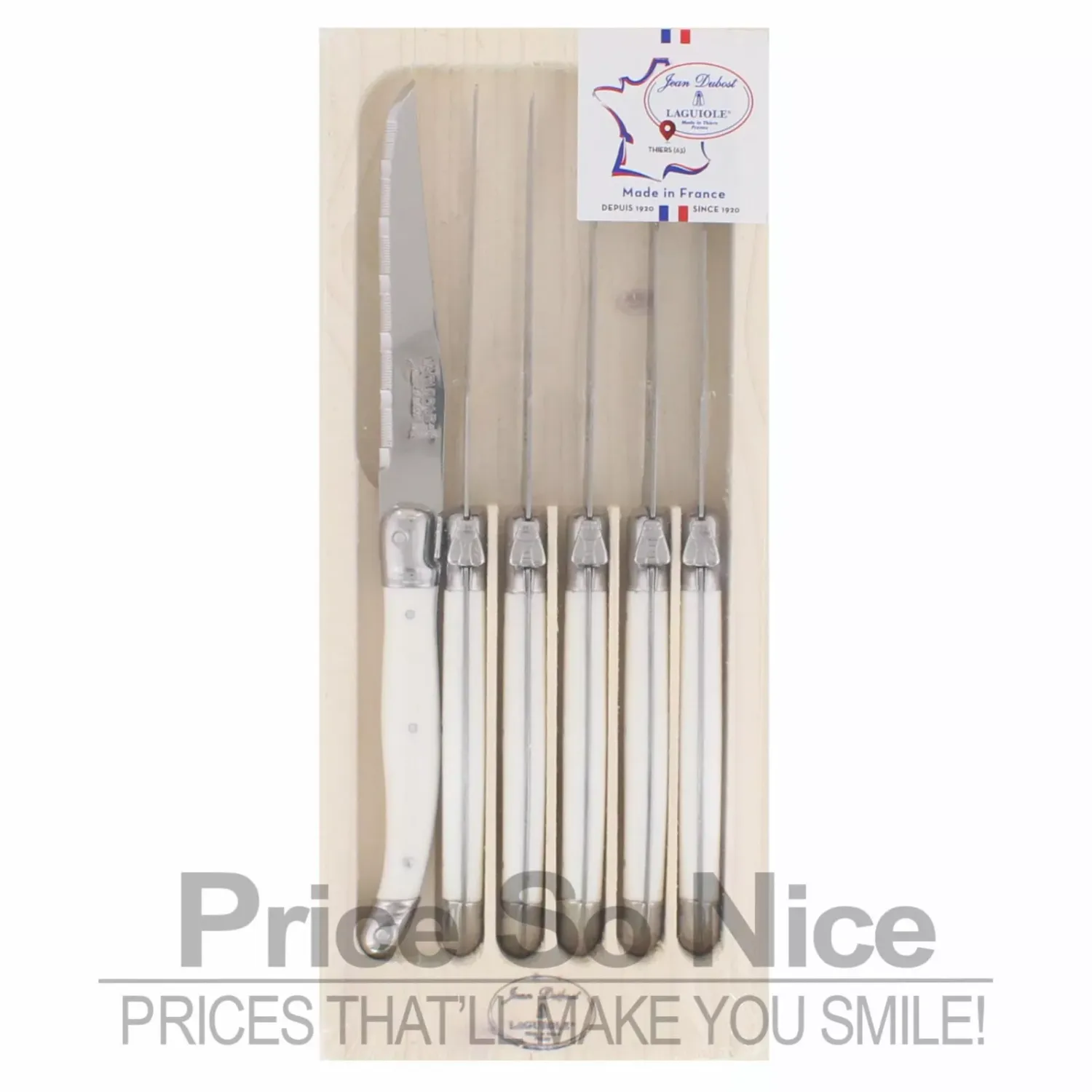 Jean Dubost Ivory Steak Knifes Set Of 6 MSRP $70