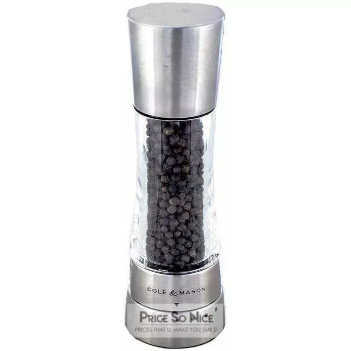 Cole &amp; Mason Derwent Stainless Steel Pepper Grinder MSRP $50