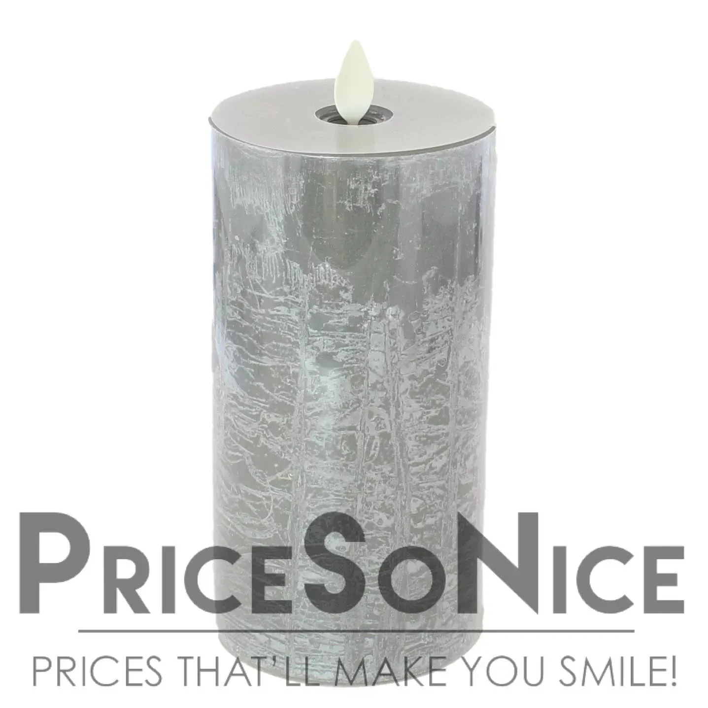 Pottery Barn Flickering Flameless Pillar Candle  Loden Salt Washed 3x6&quot; MSRP $69
