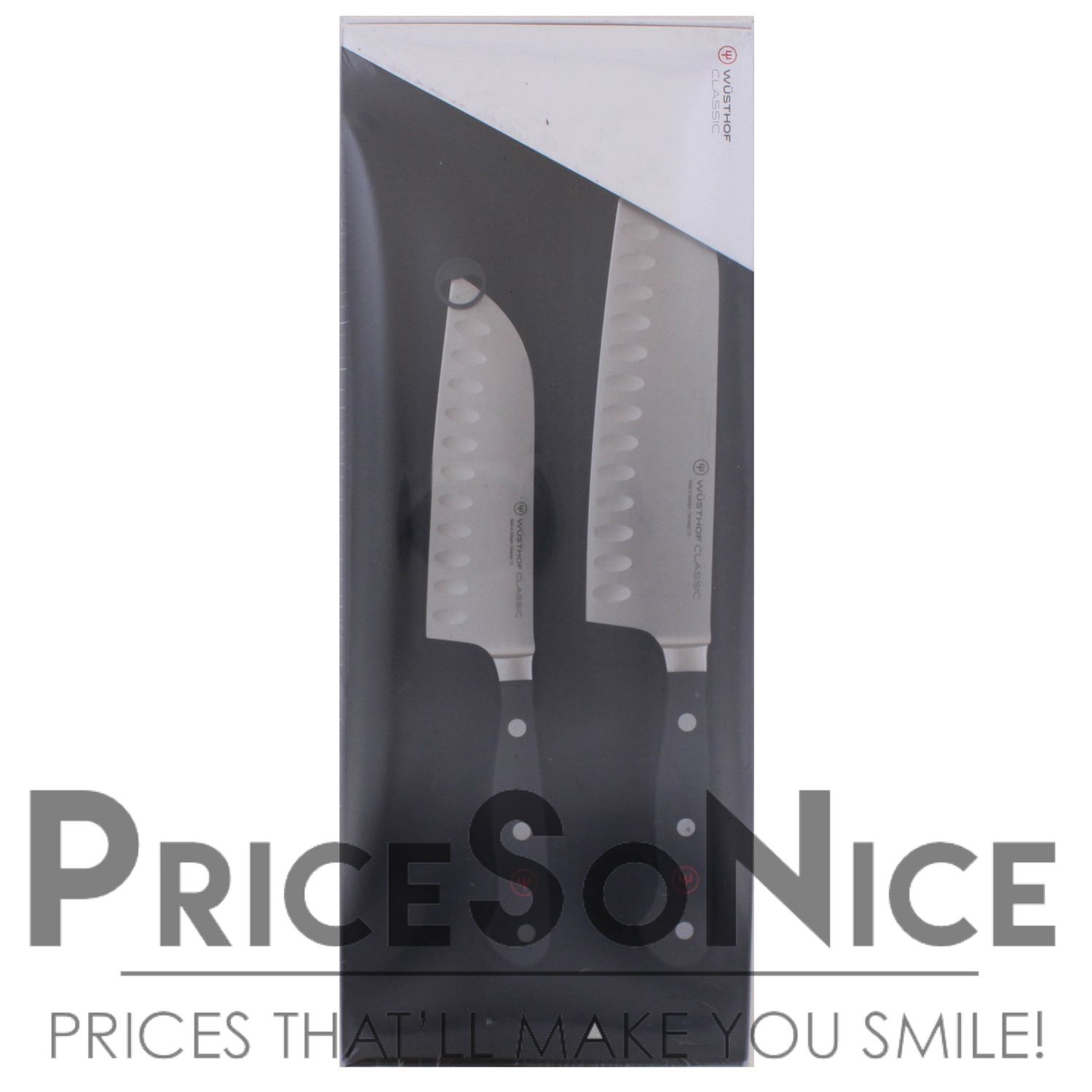 Wusthof Classic 2-Piece  Santoku Knife Set - Black - 5&quot; and 7&quot; Knives MSRP $337