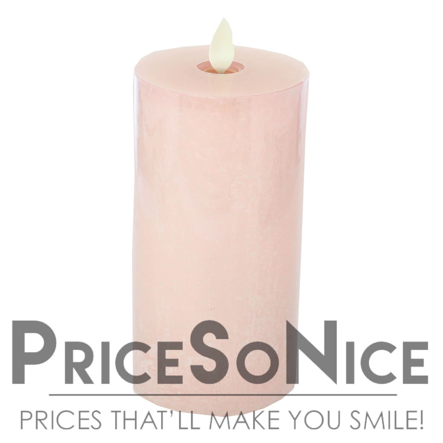 Pottery Barn Flickering Flameless Pillar Candle - Blush Salt Washed- 3x6