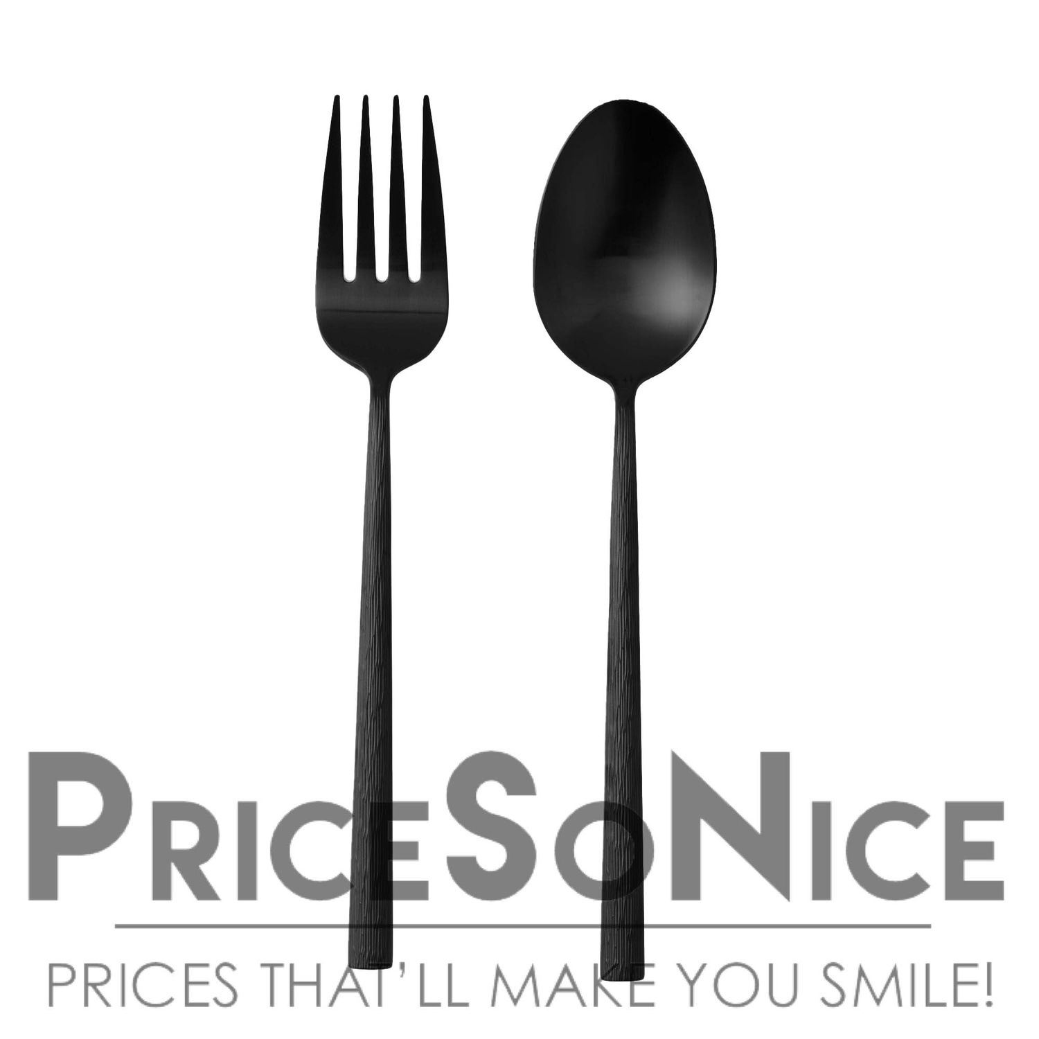 Williams Sonoma 2 Piece Black Satin Cyprus Serving Set
