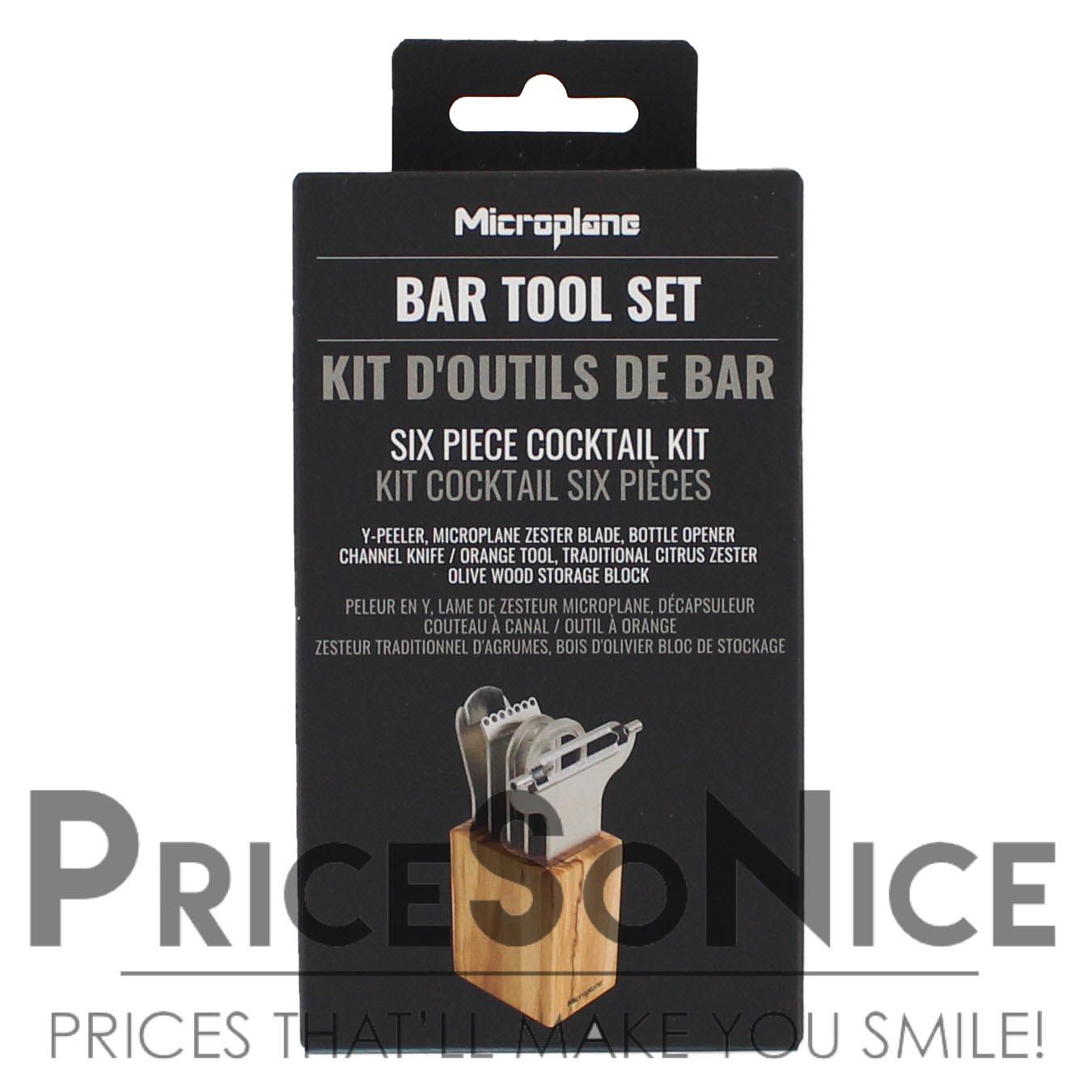 Microplane Bar Tools 6 Piece Cocktail Set, Oliverwood, MSRP $110