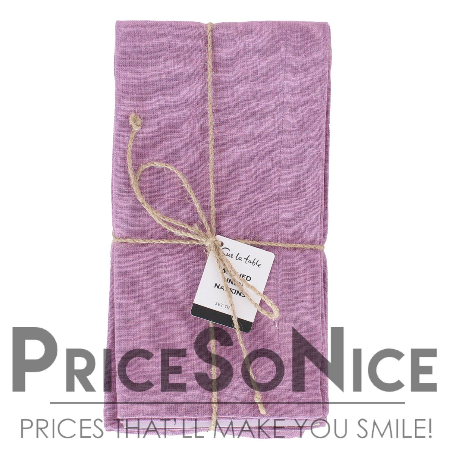 Sur La Table Washed Linen Napkins, Set of 4, Lavender