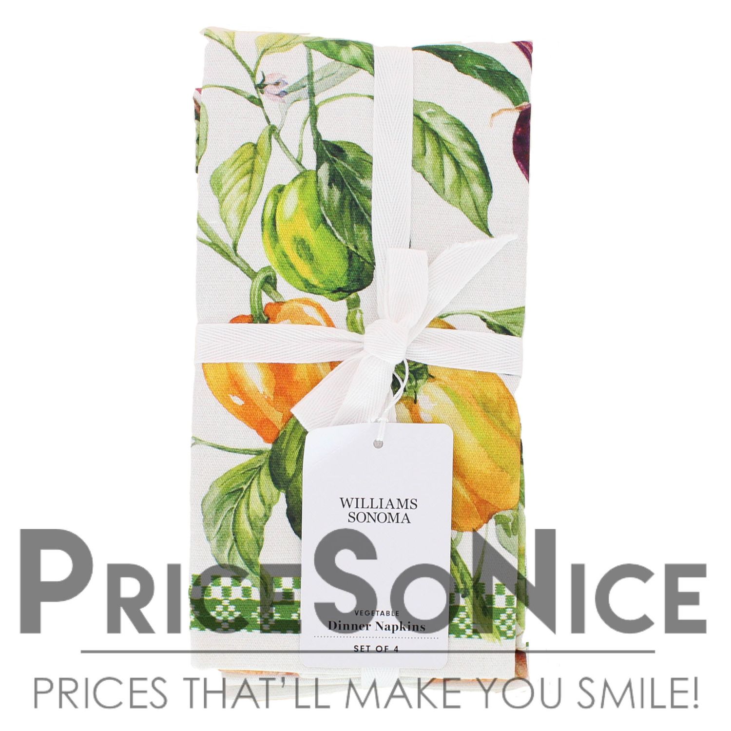 Williams Sonoma Garden Vegetable Napkins, Set of 4 MSRP $40