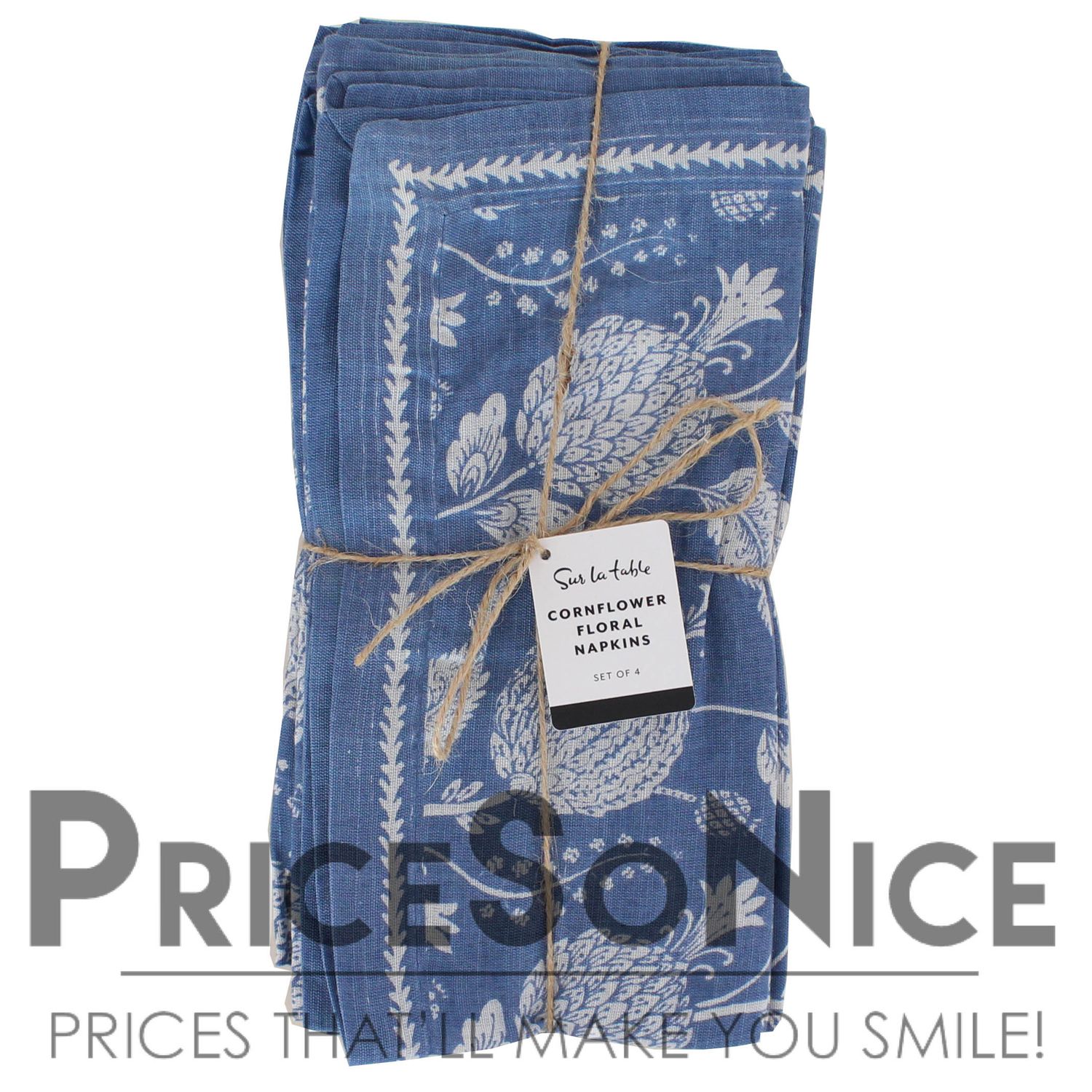 Sur La Table Cornflower Napkins, Set of 4 MSRP $40