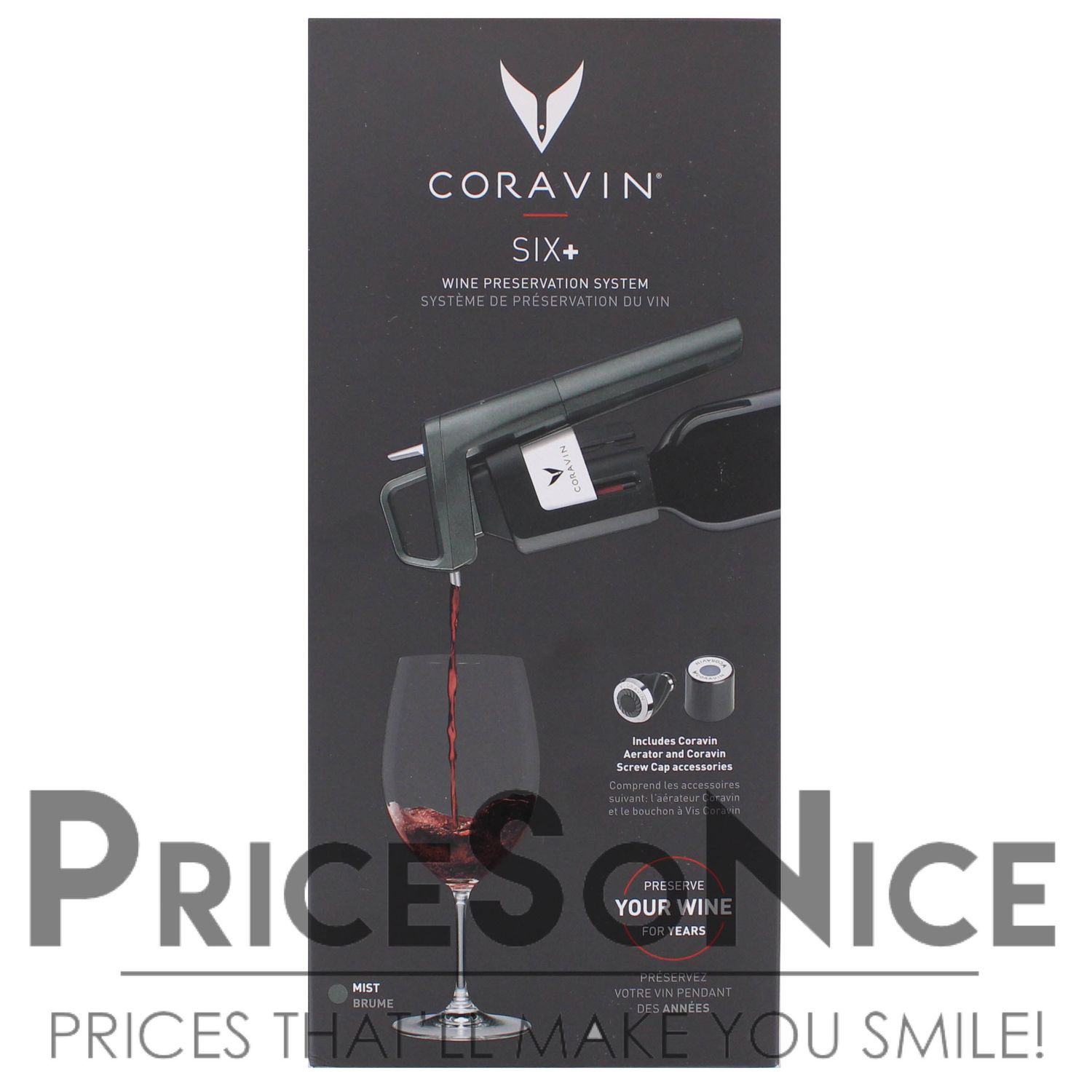 Coravin Model Six + Wine Preservation System Mist MSRP $350